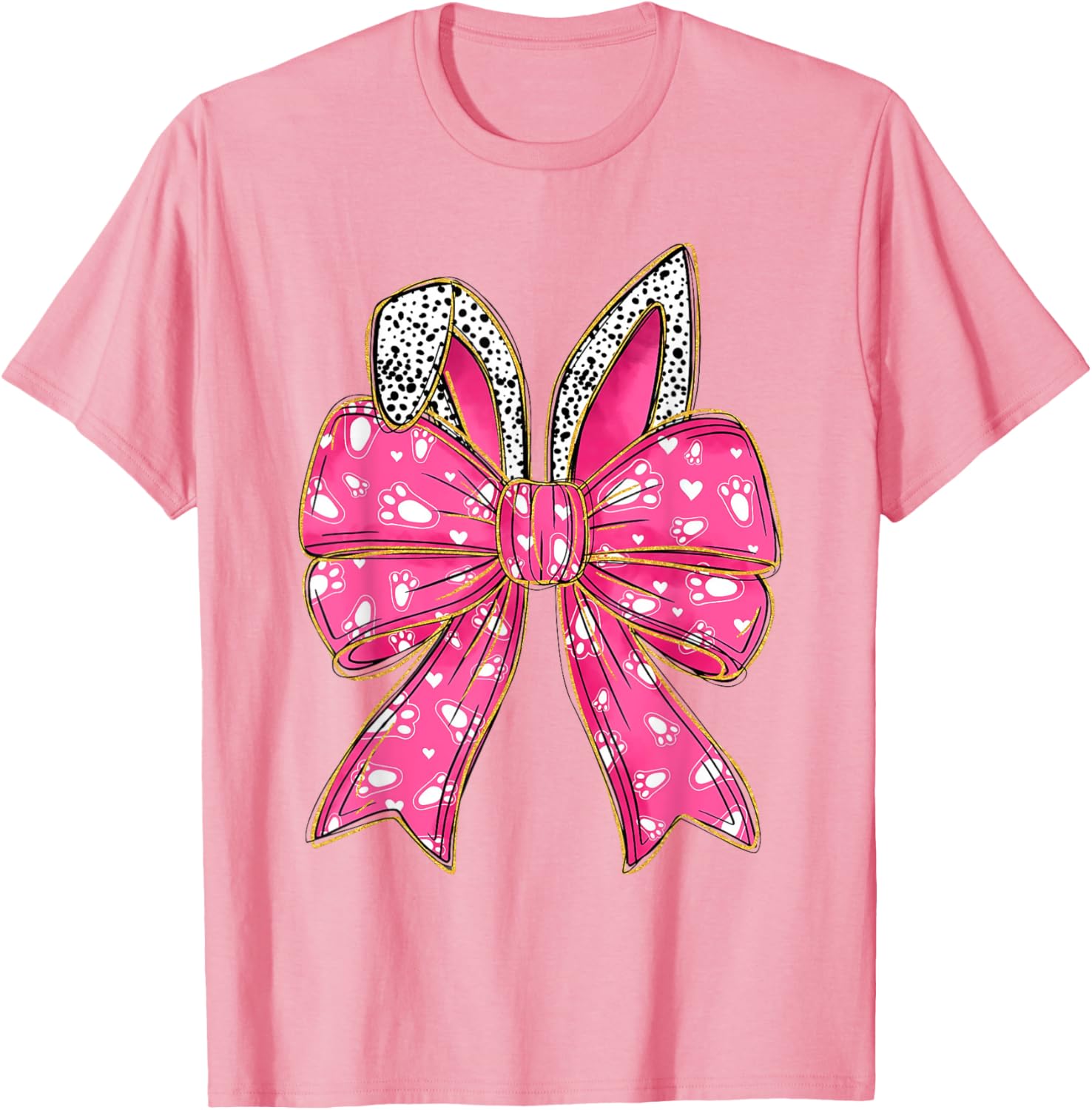 Happy Easter Bunny Spring Hunt Eggs Rabbit Coquette Bow Cute T-Shirt