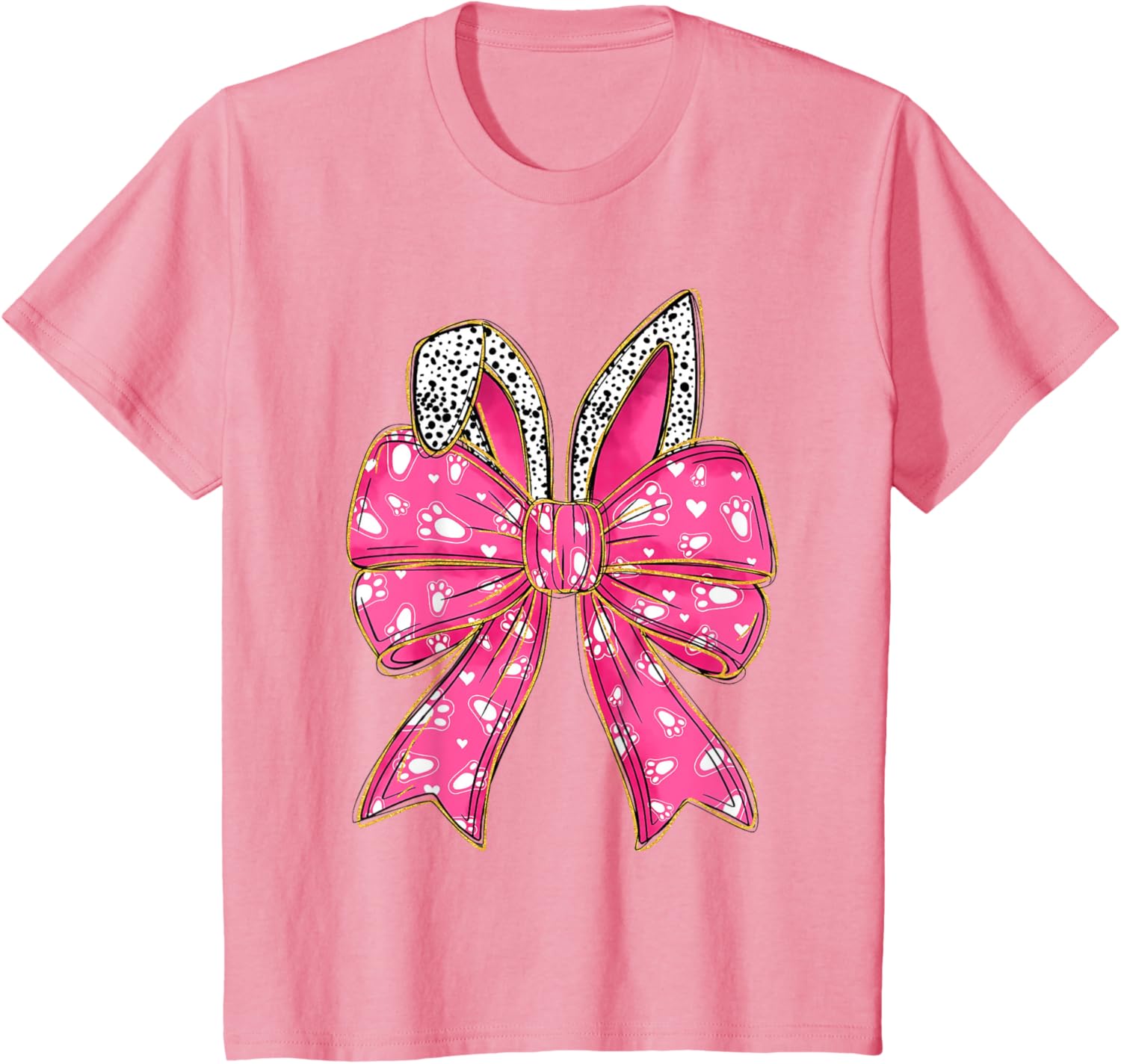 Happy Easter Bunny Spring Hunt Eggs Rabbit Coquette Bow Cute T-Shirt