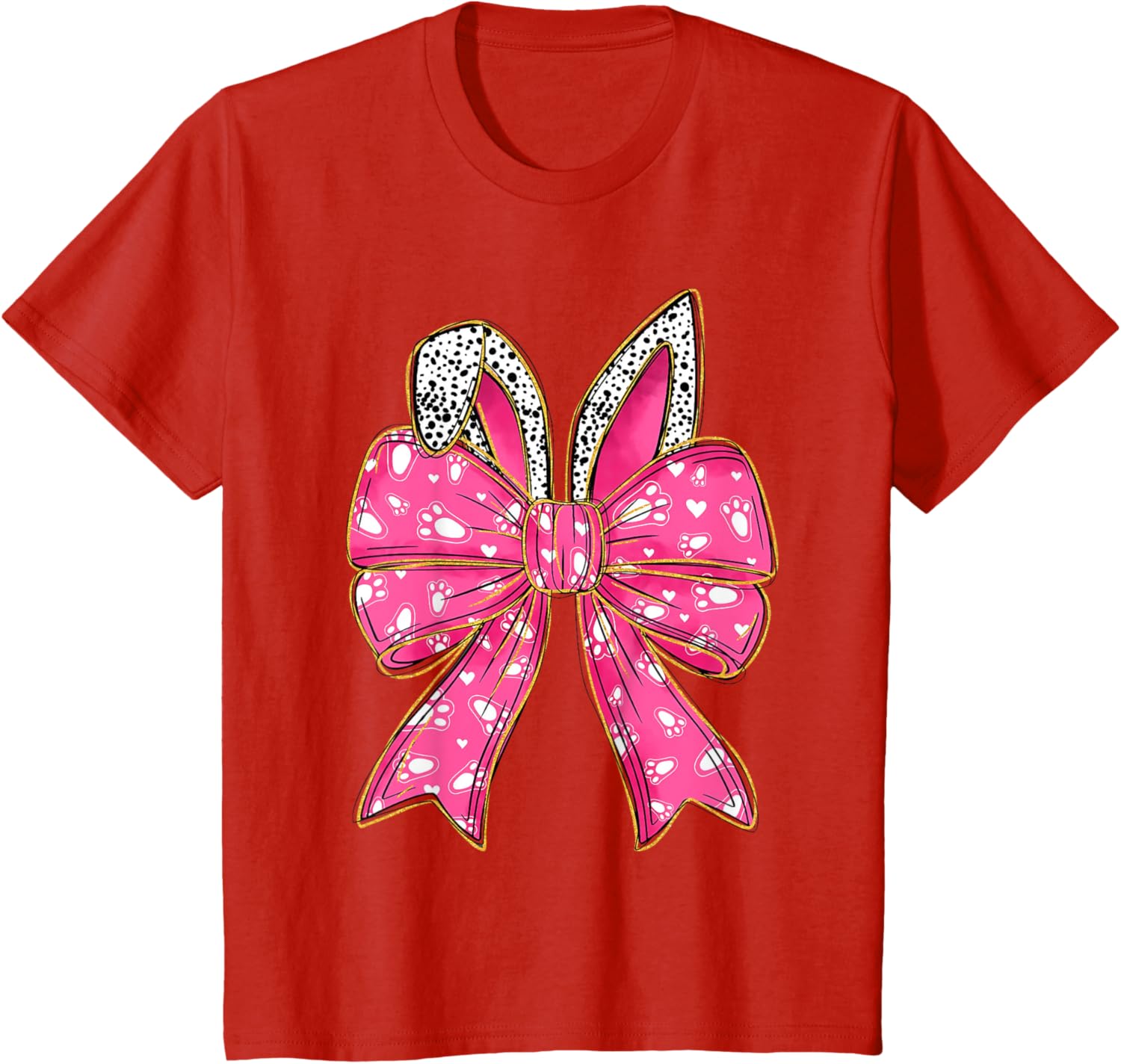 Happy Easter Bunny Spring Hunt Eggs Rabbit Coquette Bow Cute T-Shirt