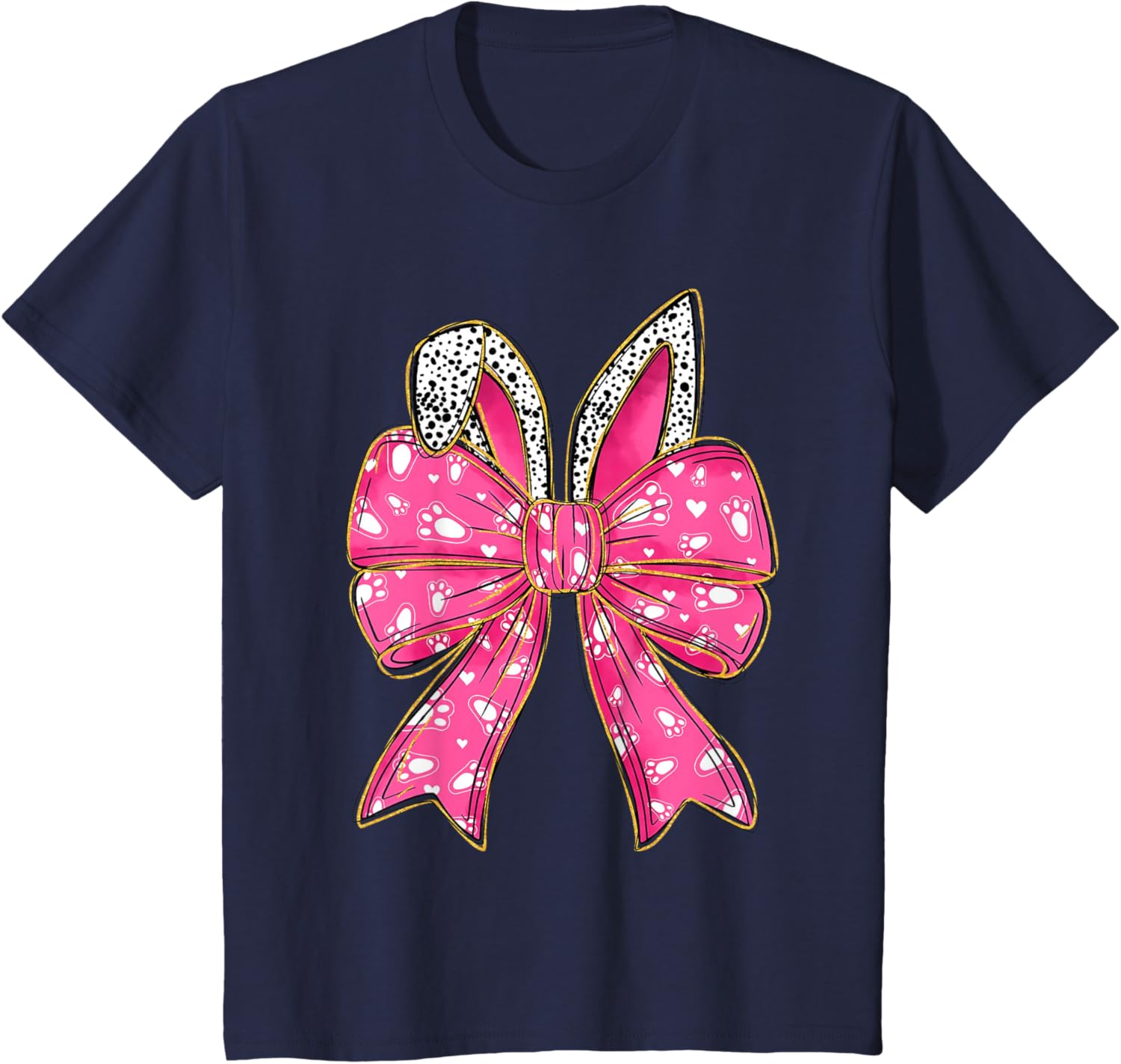 Happy Easter Bunny Spring Hunt Eggs Rabbit Coquette Bow Cute T-Shirt