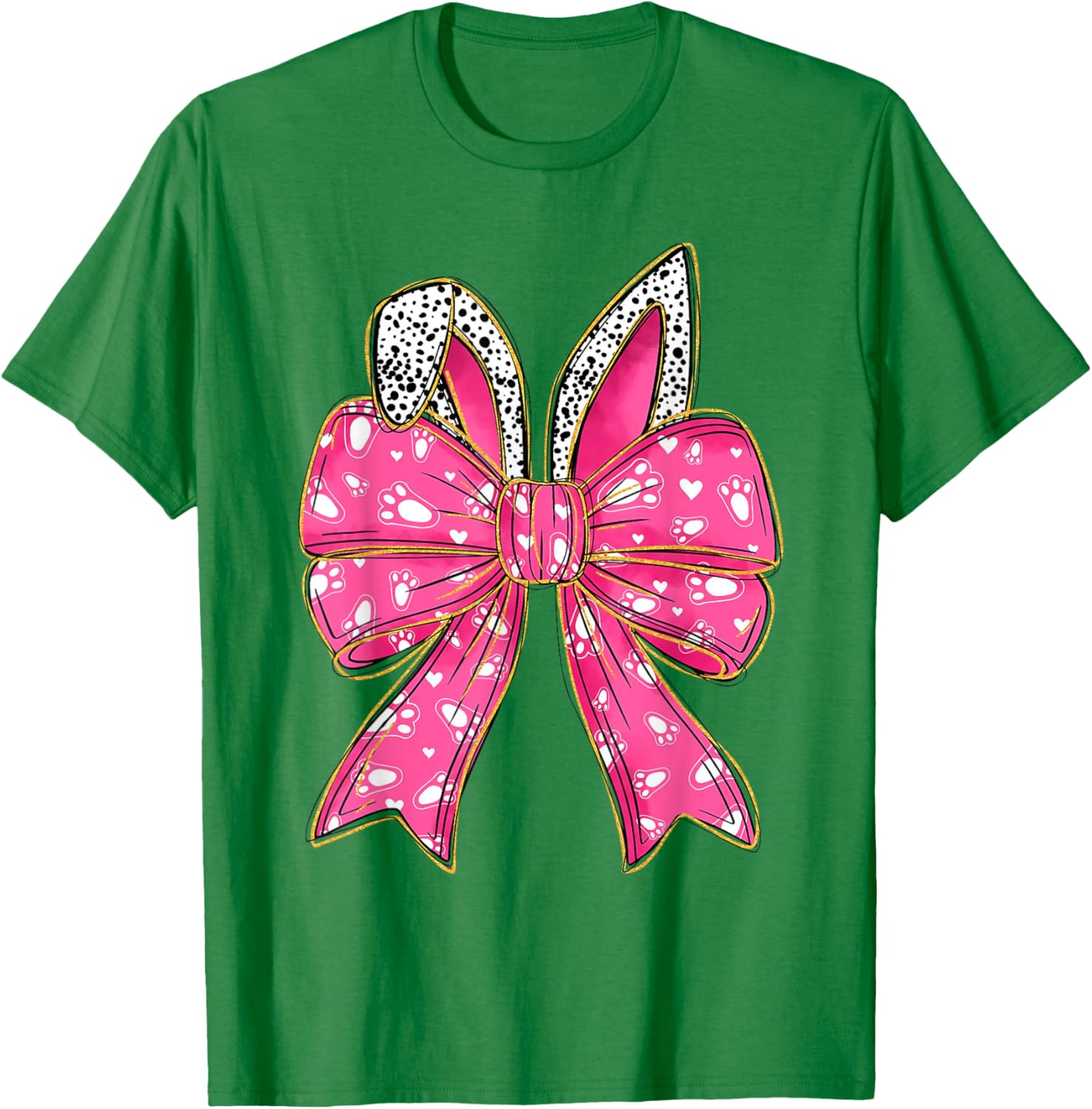 Happy Easter Bunny Spring Hunt Eggs Rabbit Coquette Bow Cute T-Shirt