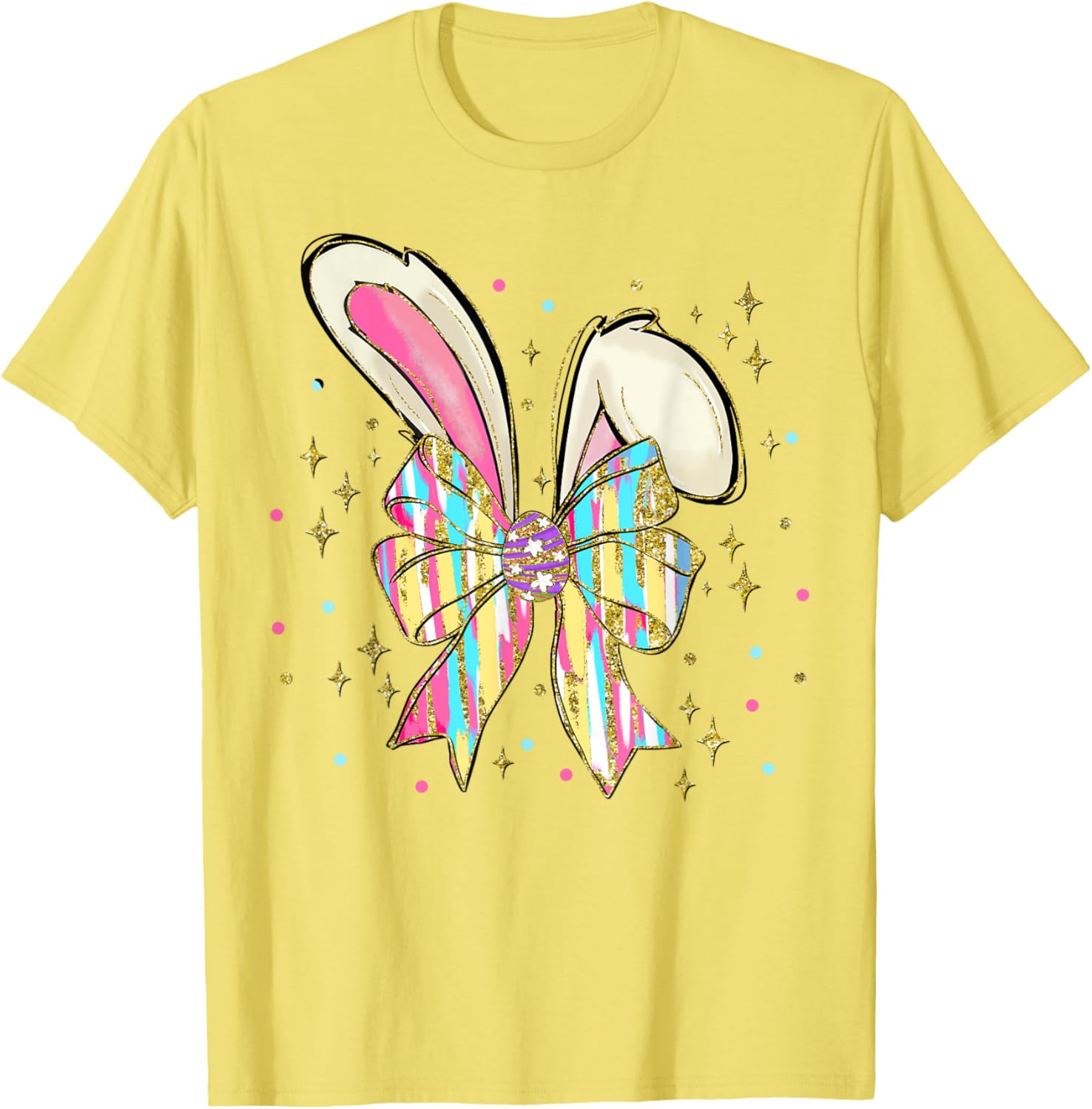 Happy Easter Bunny Spring Hunt Eggs Rabbit Coquette Bow Cute T-Shirt