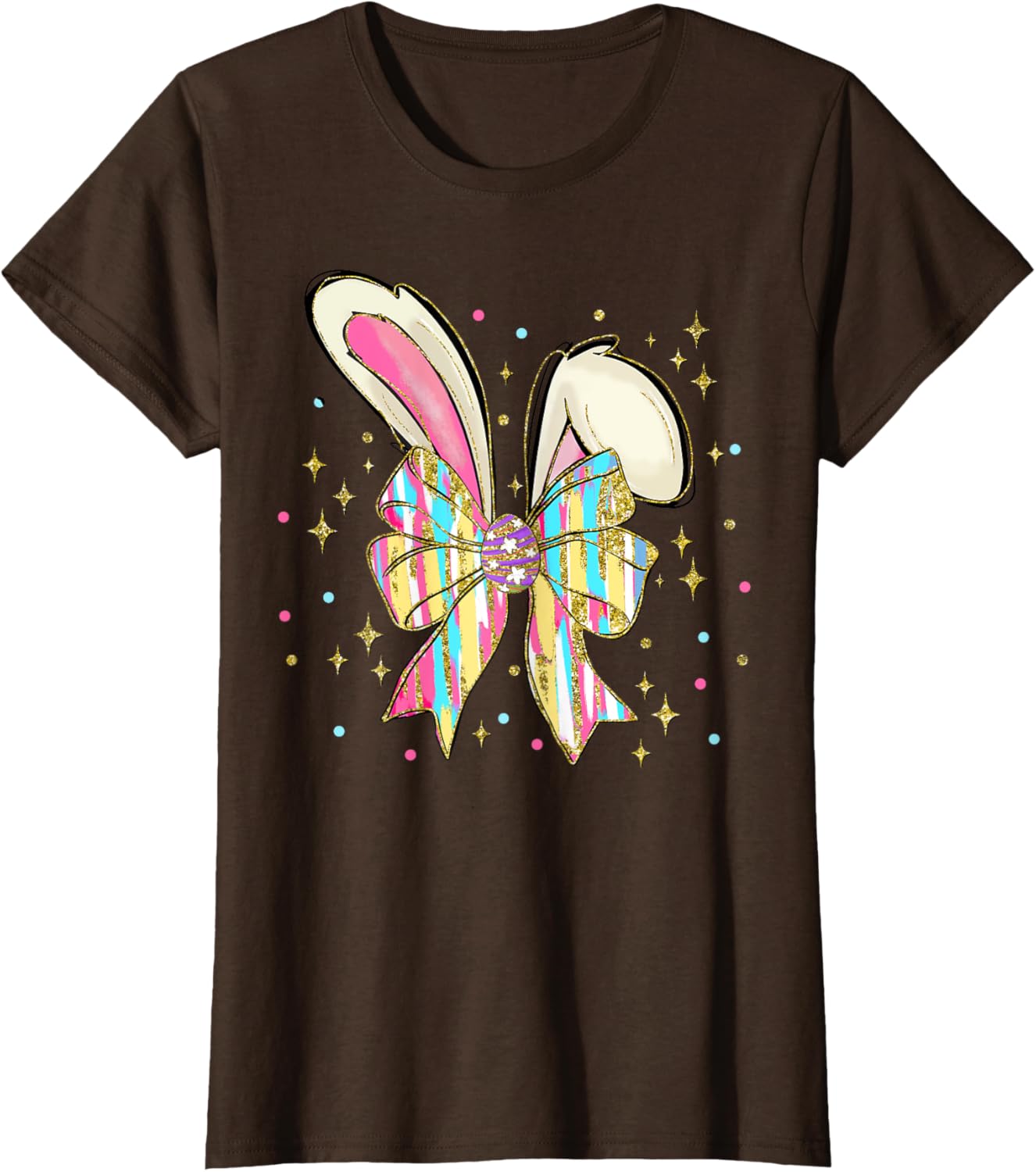 Happy Easter Bunny Spring Hunt Eggs Rabbit Coquette Bow Cute T-Shirt