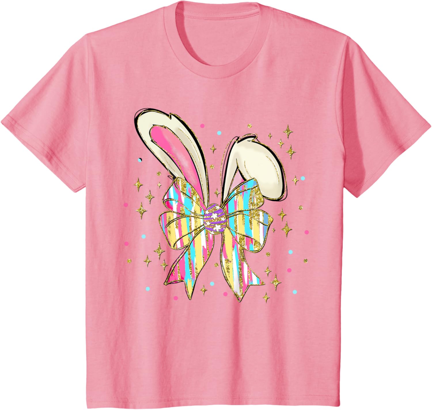 Happy Easter Bunny Spring Hunt Eggs Rabbit Coquette Bow Cute T-Shirt