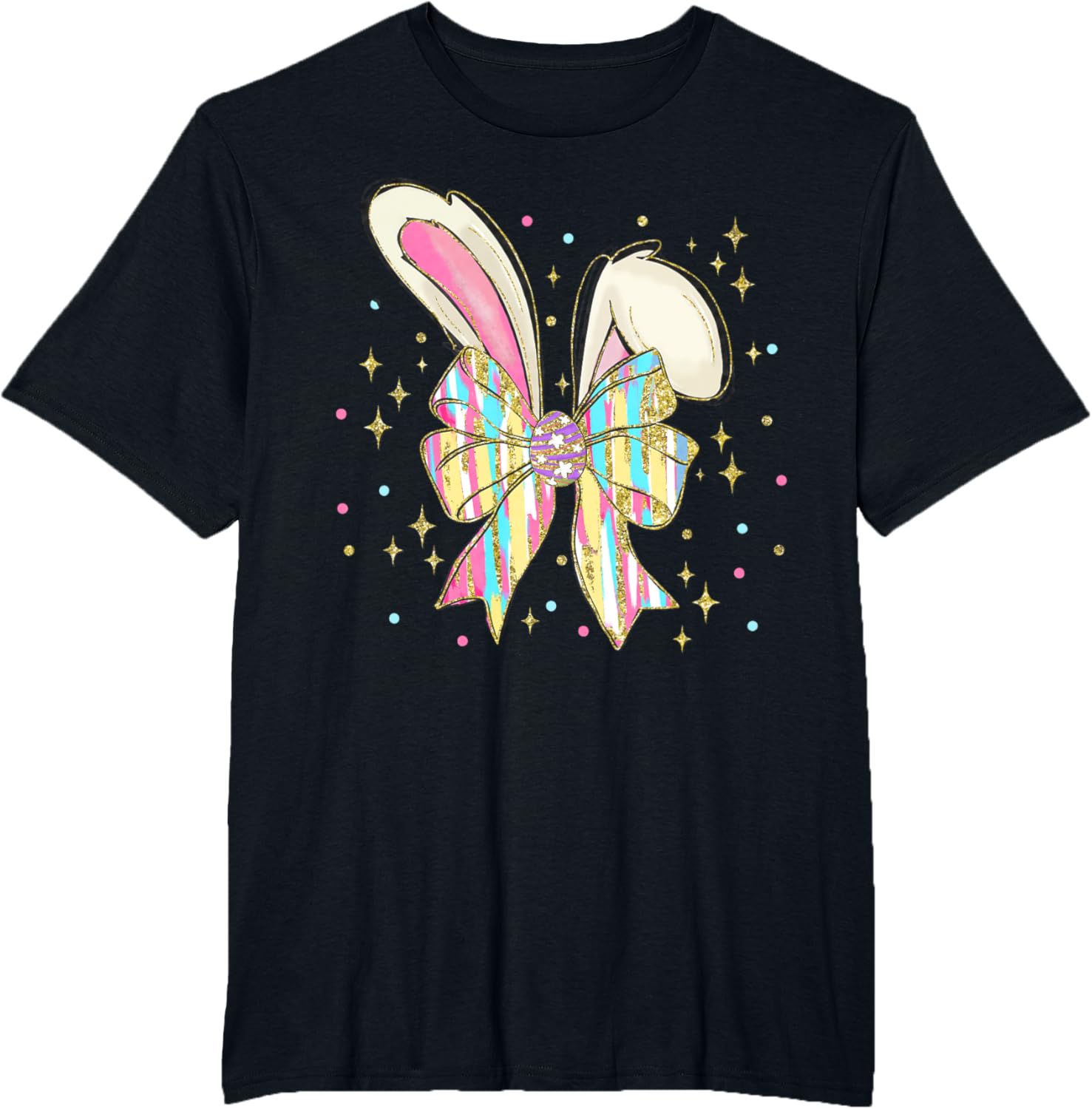 Happy Easter Bunny Spring Hunt Eggs Rabbit Coquette Bow Cute T-Shirt