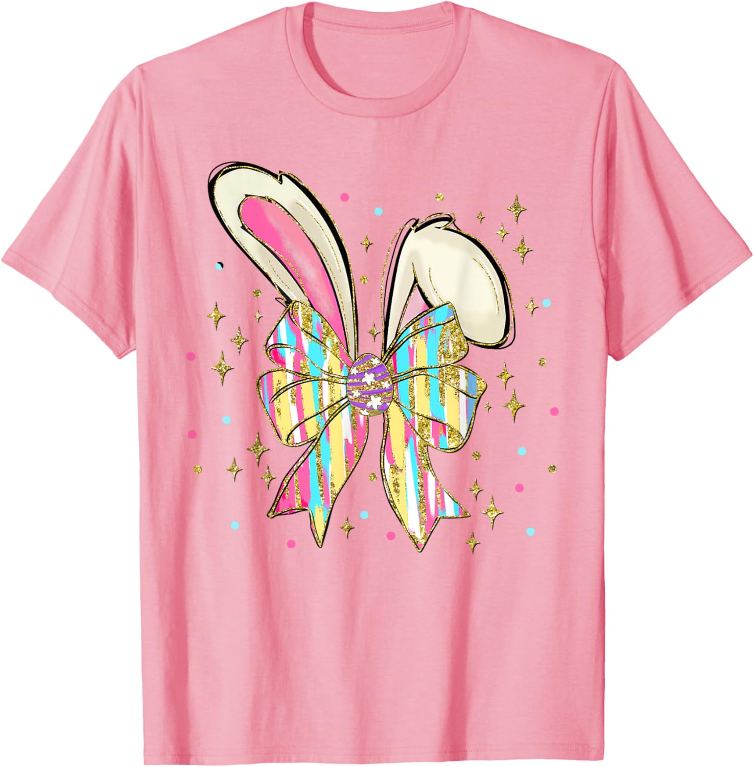 Happy Easter Bunny Spring Hunt Eggs Rabbit Coquette Bow Cute T-Shirt