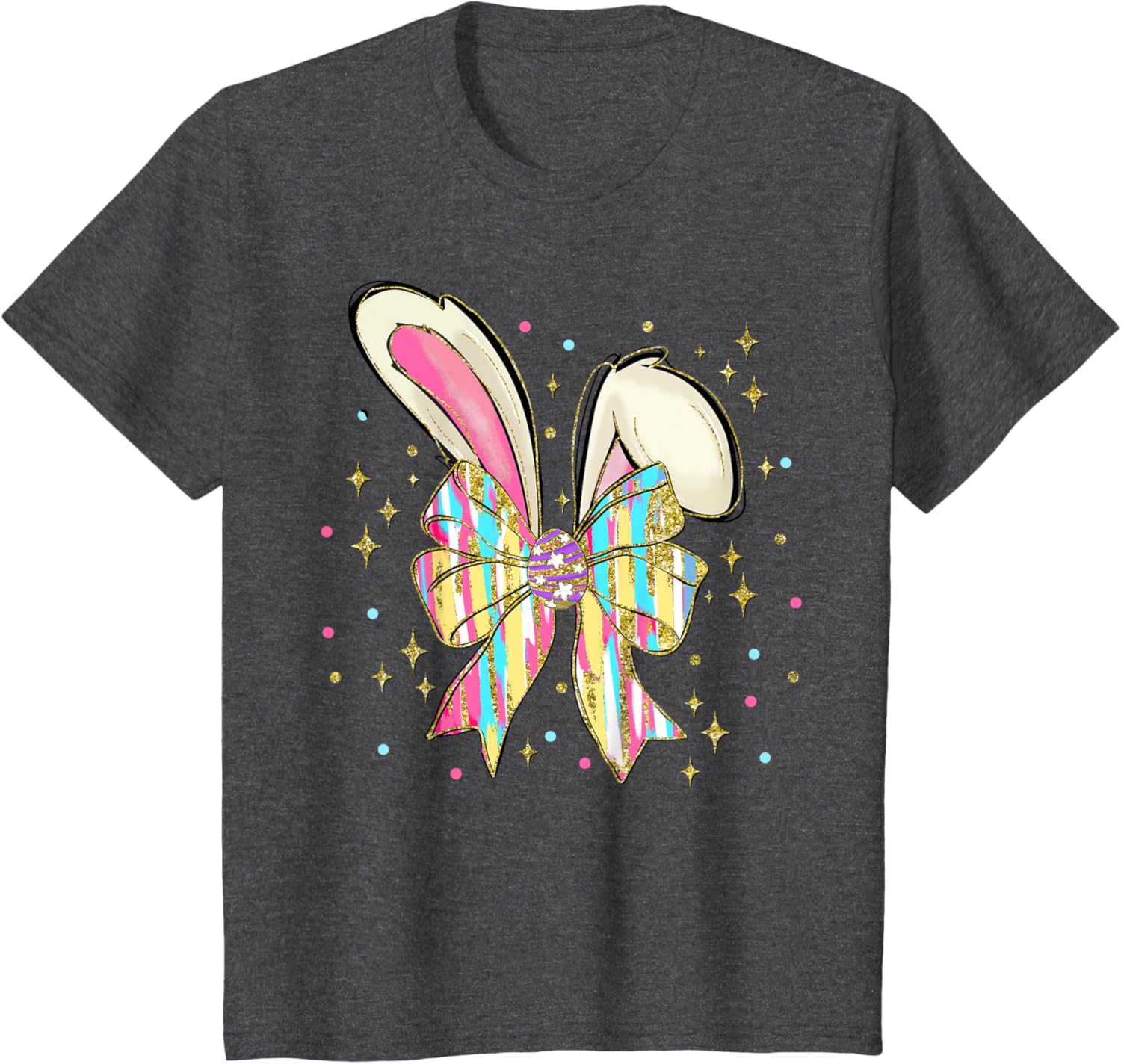 Happy Easter Bunny Spring Hunt Eggs Rabbit Coquette Bow Cute T-Shirt