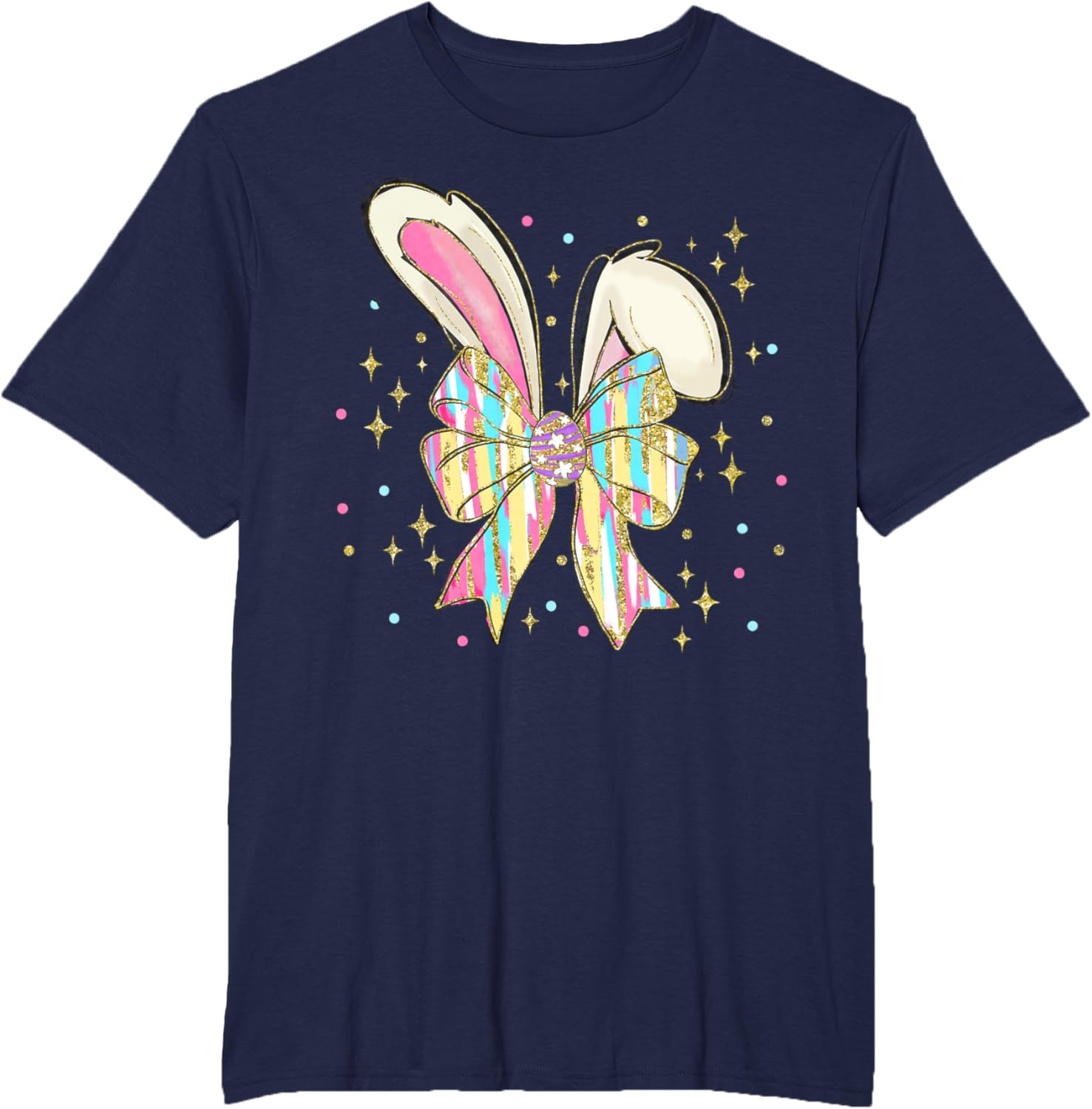 Happy Easter Bunny Spring Hunt Eggs Rabbit Coquette Bow Cute T-Shirt