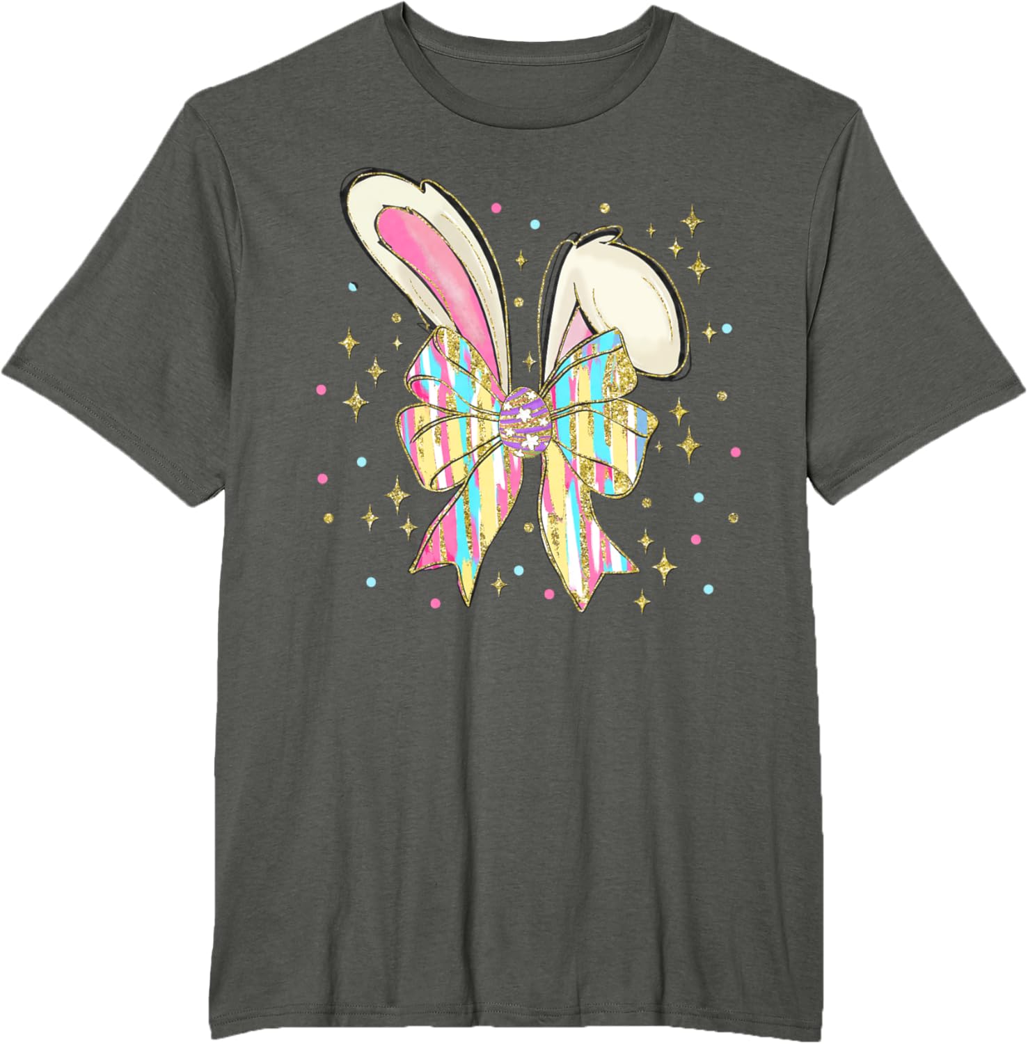 Happy Easter Bunny Spring Hunt Eggs Rabbit Coquette Bow Cute T-Shirt