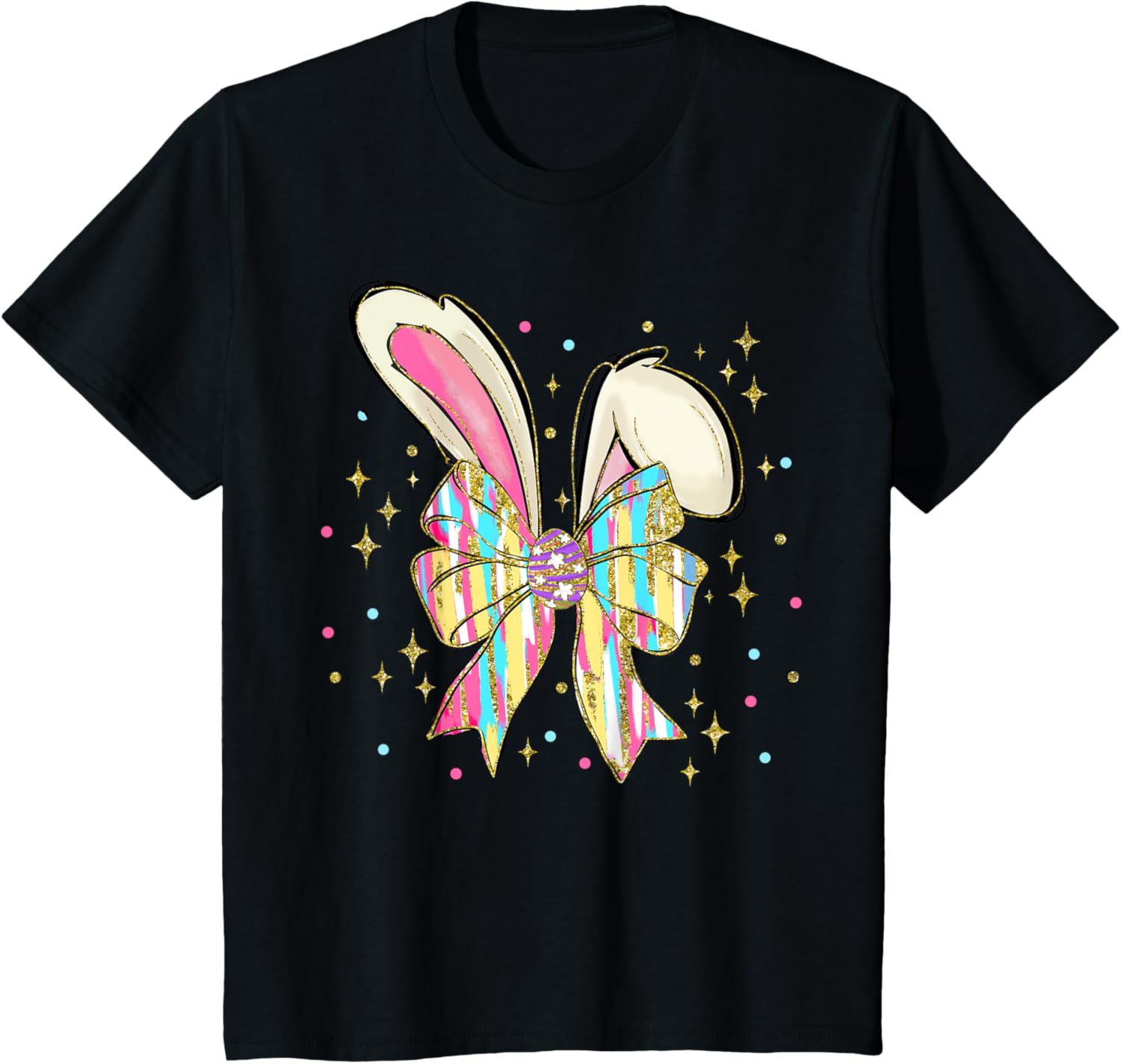 Happy Easter Bunny Spring Hunt Eggs Rabbit Coquette Bow Cute T-Shirt