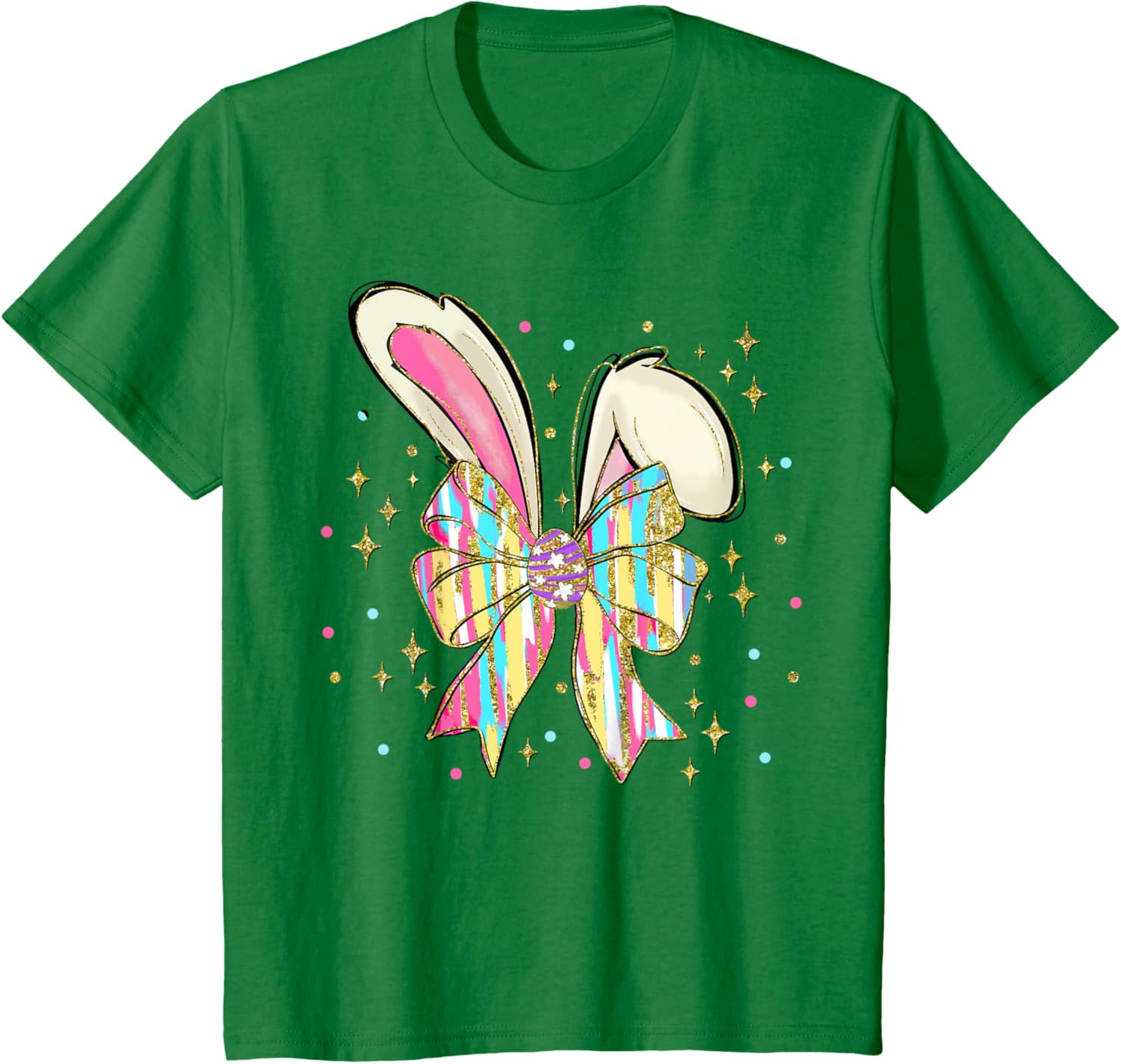 Happy Easter Bunny Spring Hunt Eggs Rabbit Coquette Bow Cute T-Shirt