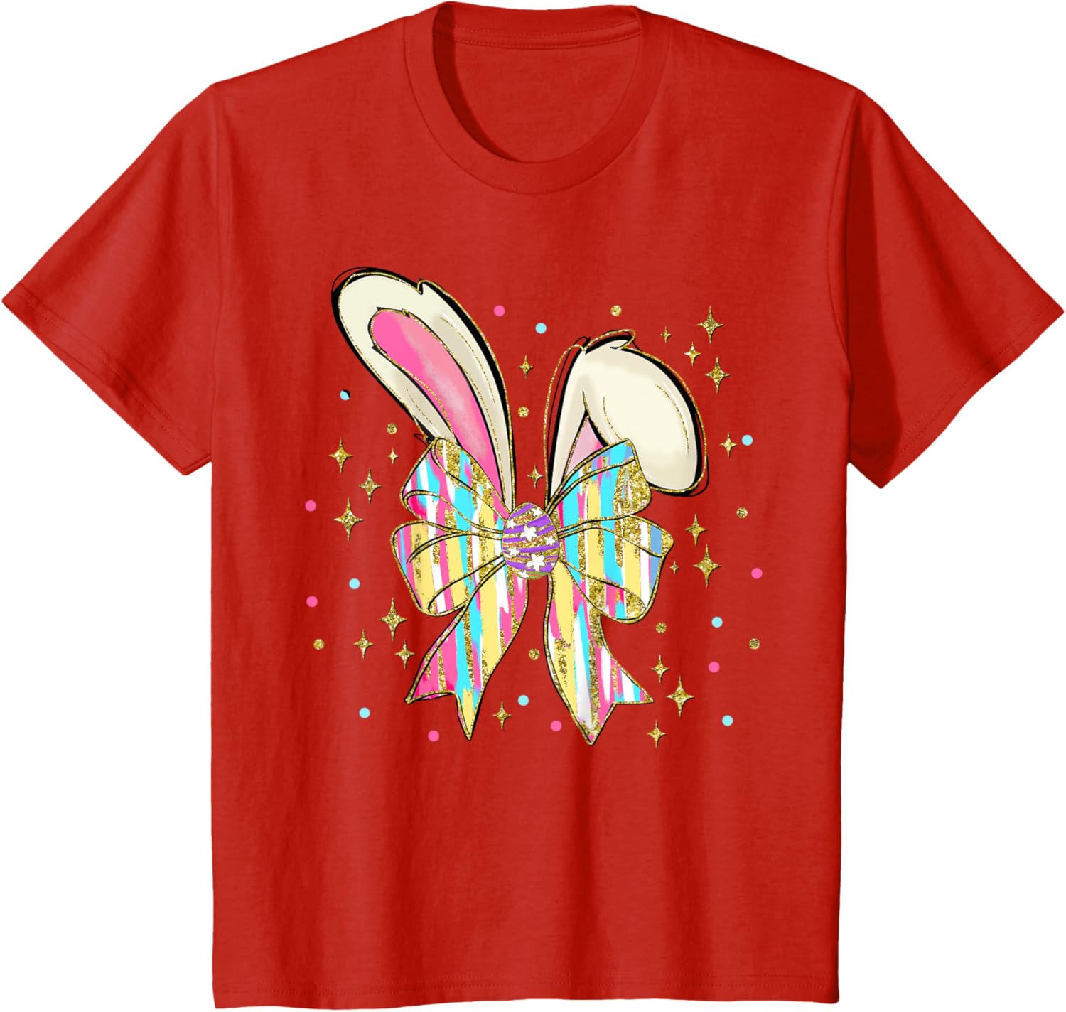 Happy Easter Bunny Spring Hunt Eggs Rabbit Coquette Bow Cute T-Shirt