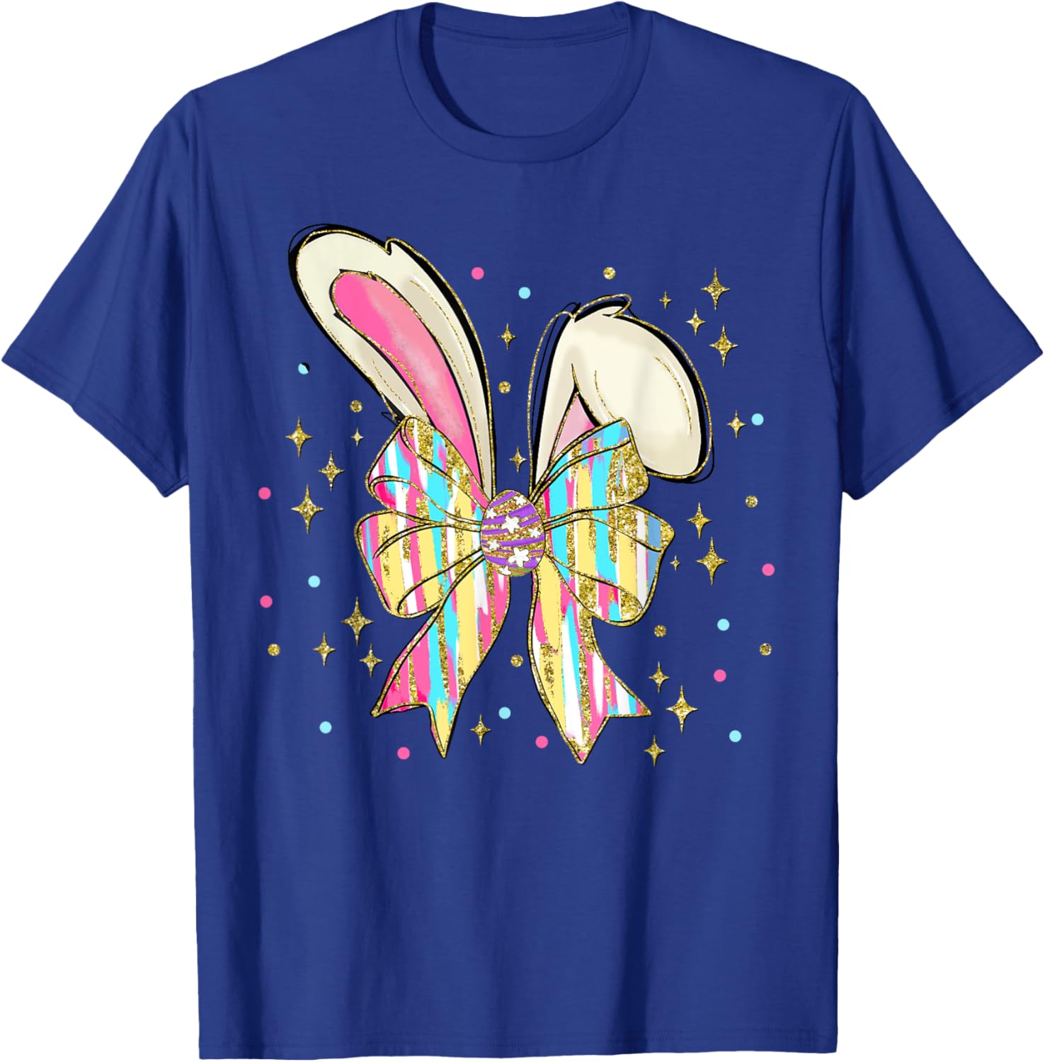 Happy Easter Bunny Spring Hunt Eggs Rabbit Coquette Bow Cute T-Shirt