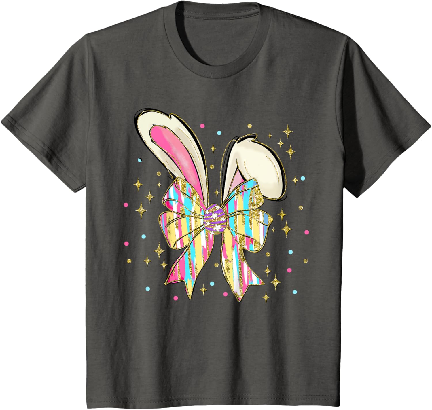 Happy Easter Bunny Spring Hunt Eggs Rabbit Coquette Bow Cute T-Shirt