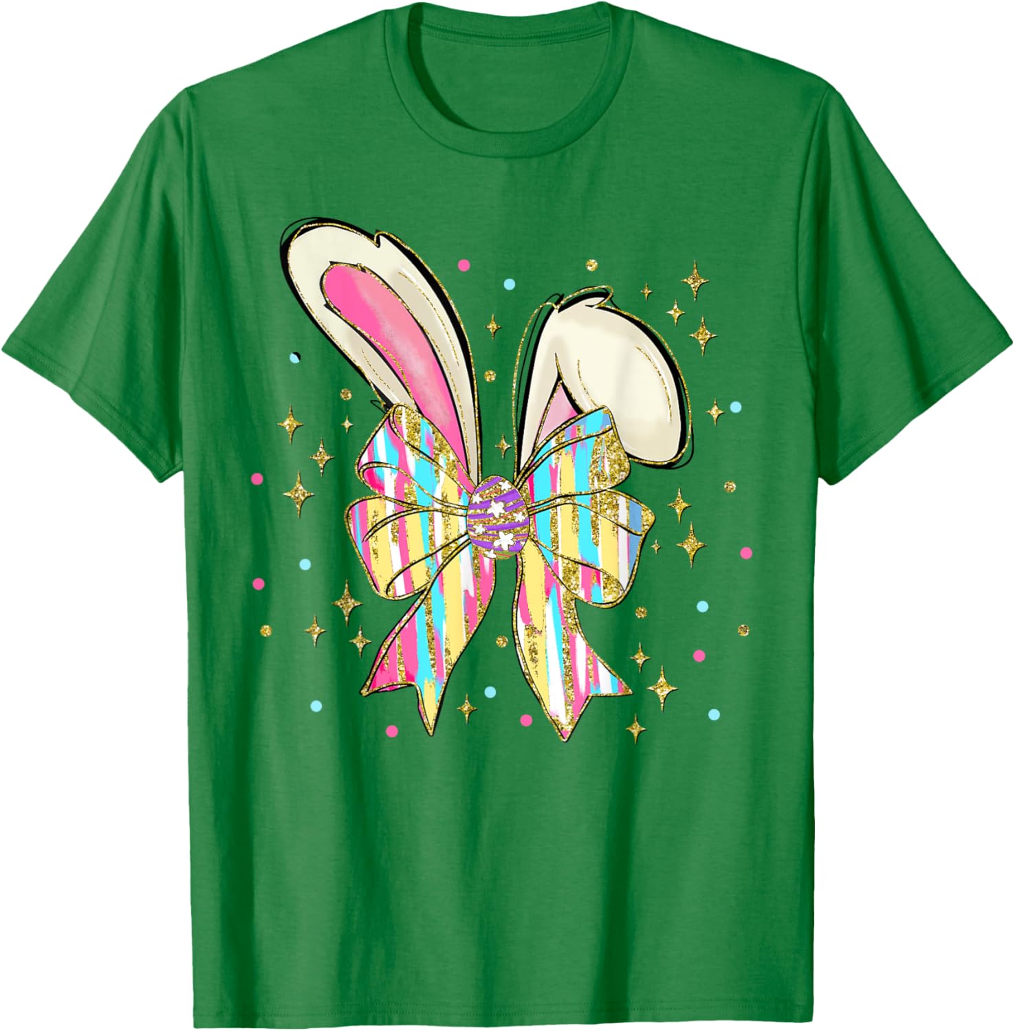 Happy Easter Bunny Spring Hunt Eggs Rabbit Coquette Bow Cute T-Shirt