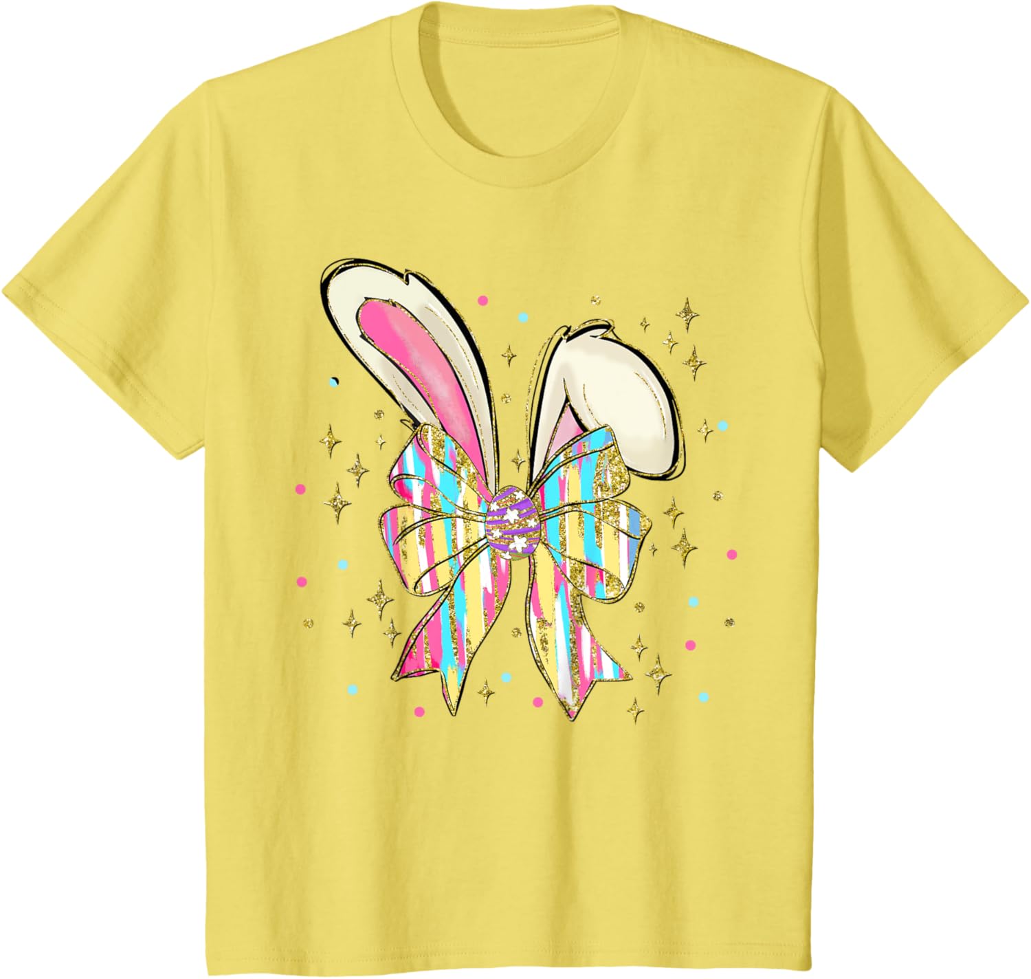 Happy Easter Bunny Spring Hunt Eggs Rabbit Coquette Bow Cute T-Shirt