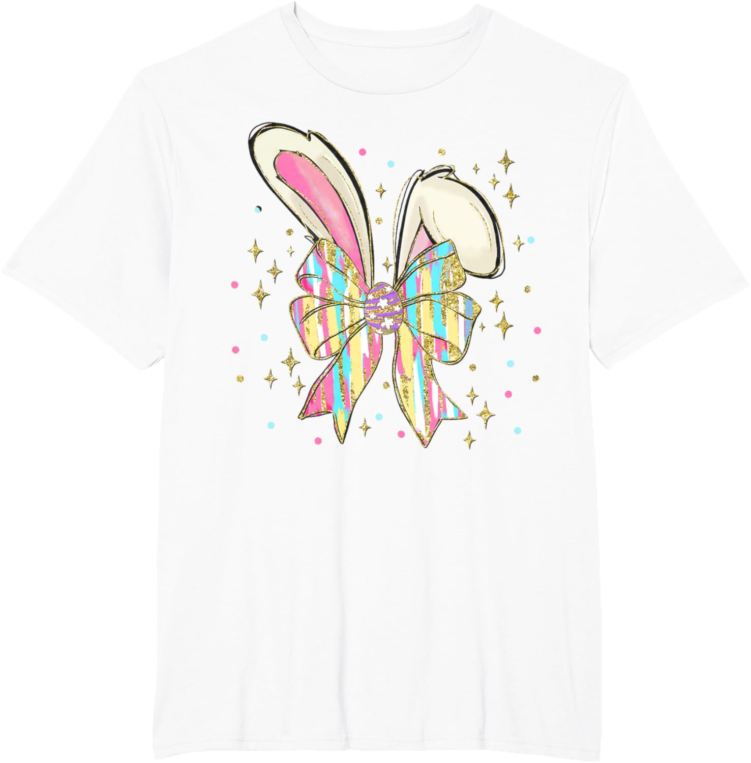 Happy Easter Bunny Spring Hunt Eggs Rabbit Coquette Bow Cute T-Shirt