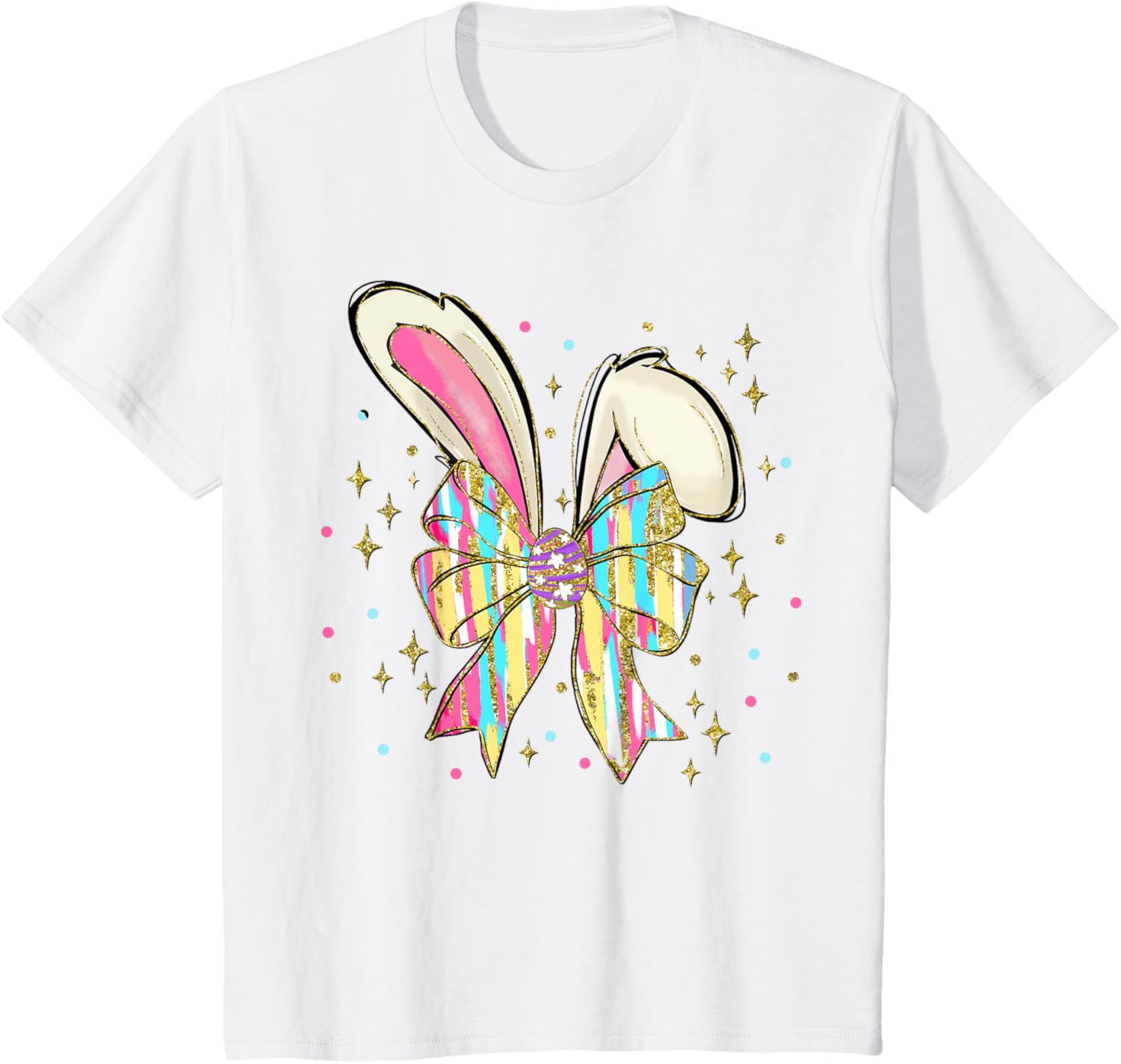 Happy Easter Bunny Spring Hunt Eggs Rabbit Coquette Bow Cute T-Shirt