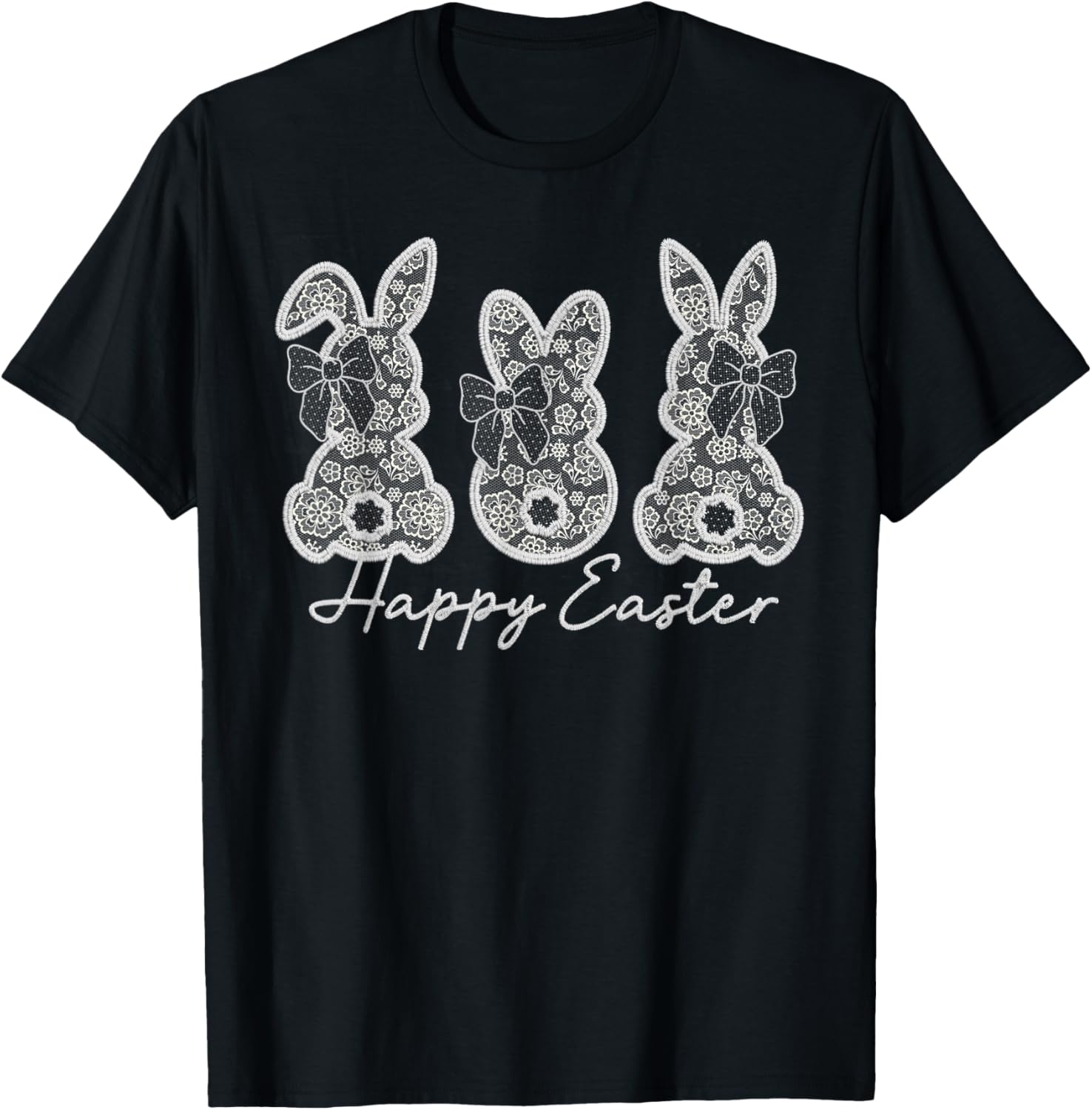 Happy Easter Bunny Spring Hunt Eggs Rabbit Cute Coquette Bow T-Shirt