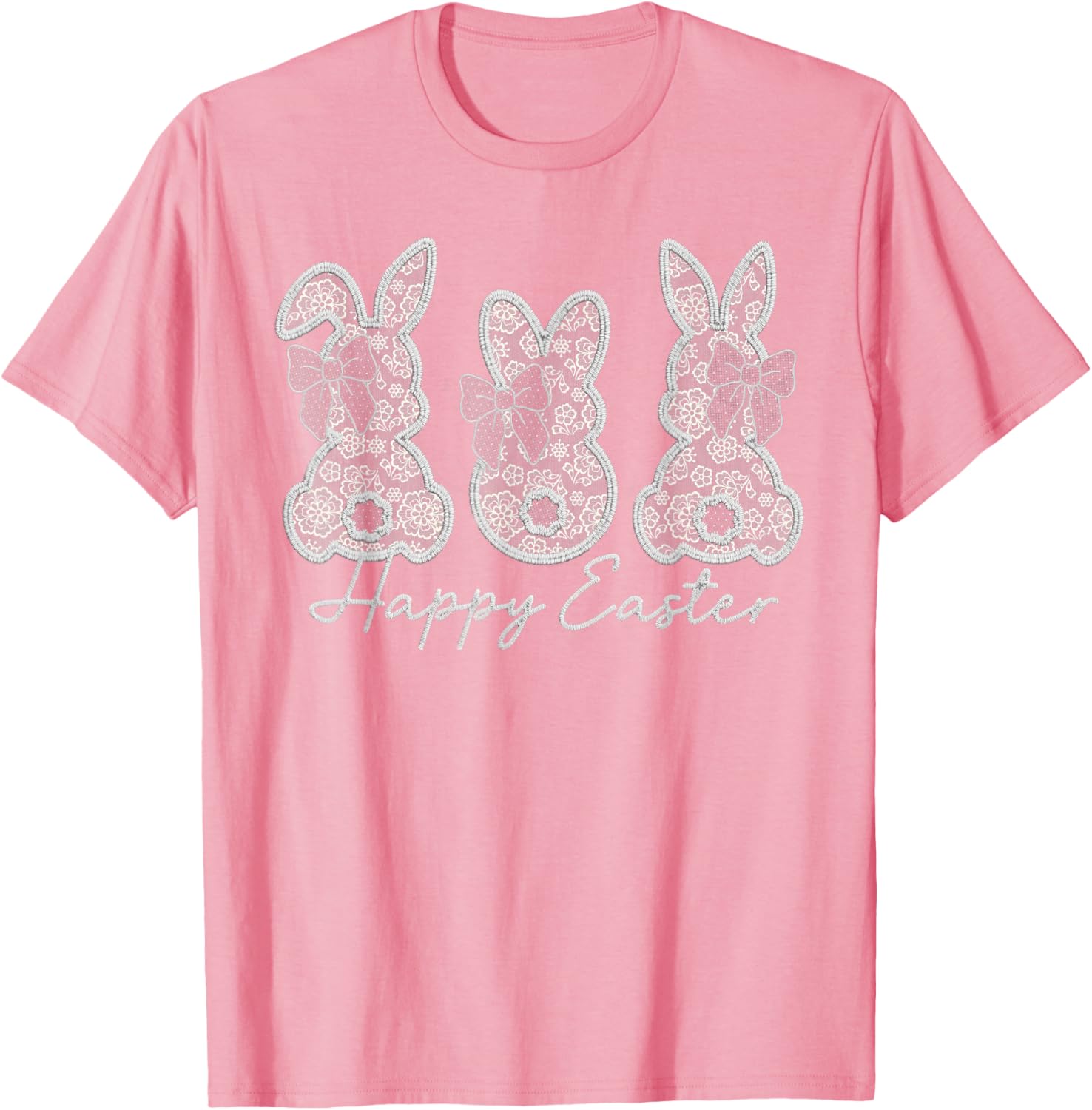 Happy Easter Bunny Spring Hunt Eggs Rabbit Cute Coquette Bow T-Shirt