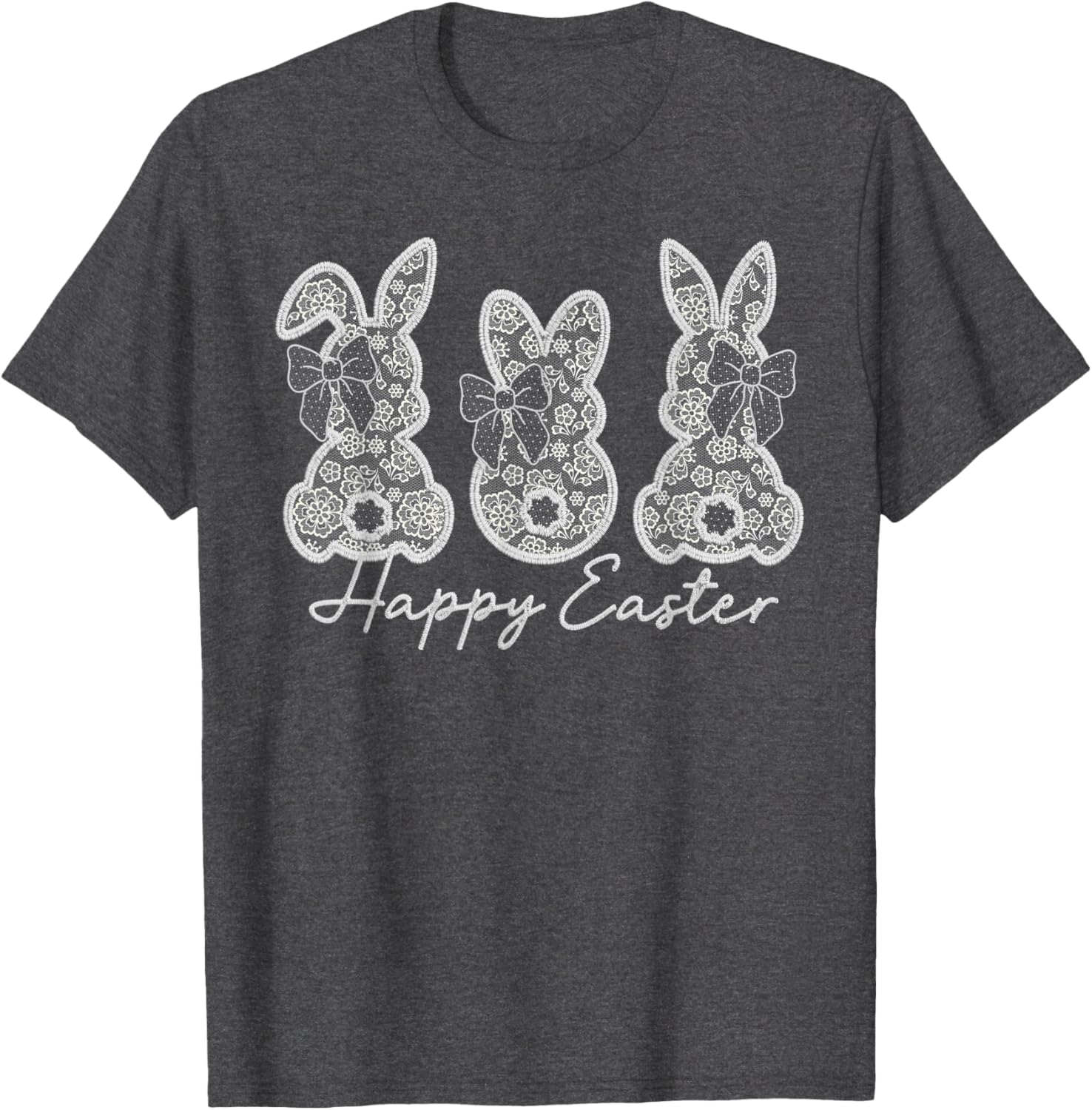 Happy Easter Bunny Spring Hunt Eggs Rabbit Cute Coquette Bow T-Shirt