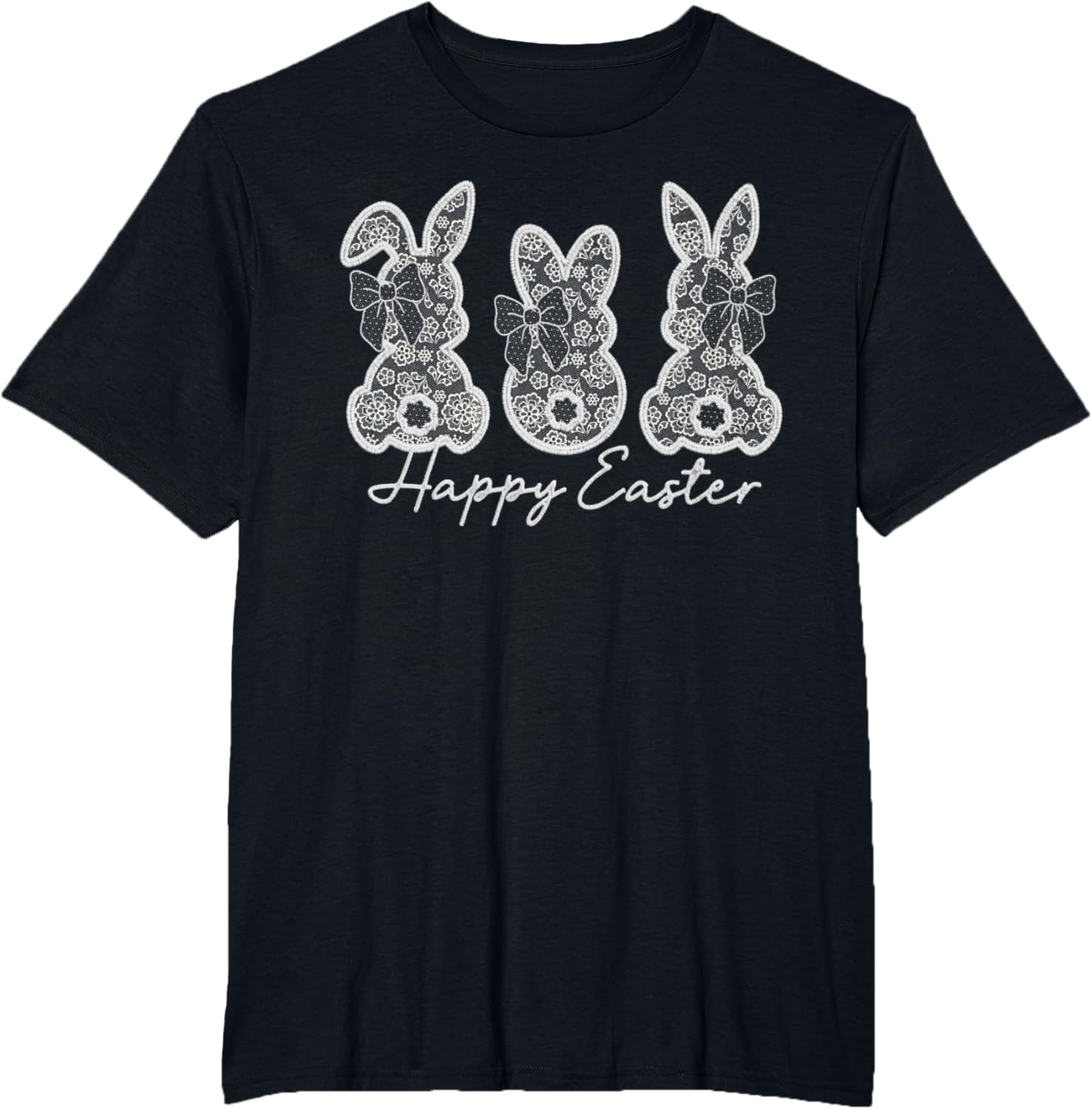 Happy Easter Bunny Spring Hunt Eggs Rabbit Cute Coquette Bow T-Shirt