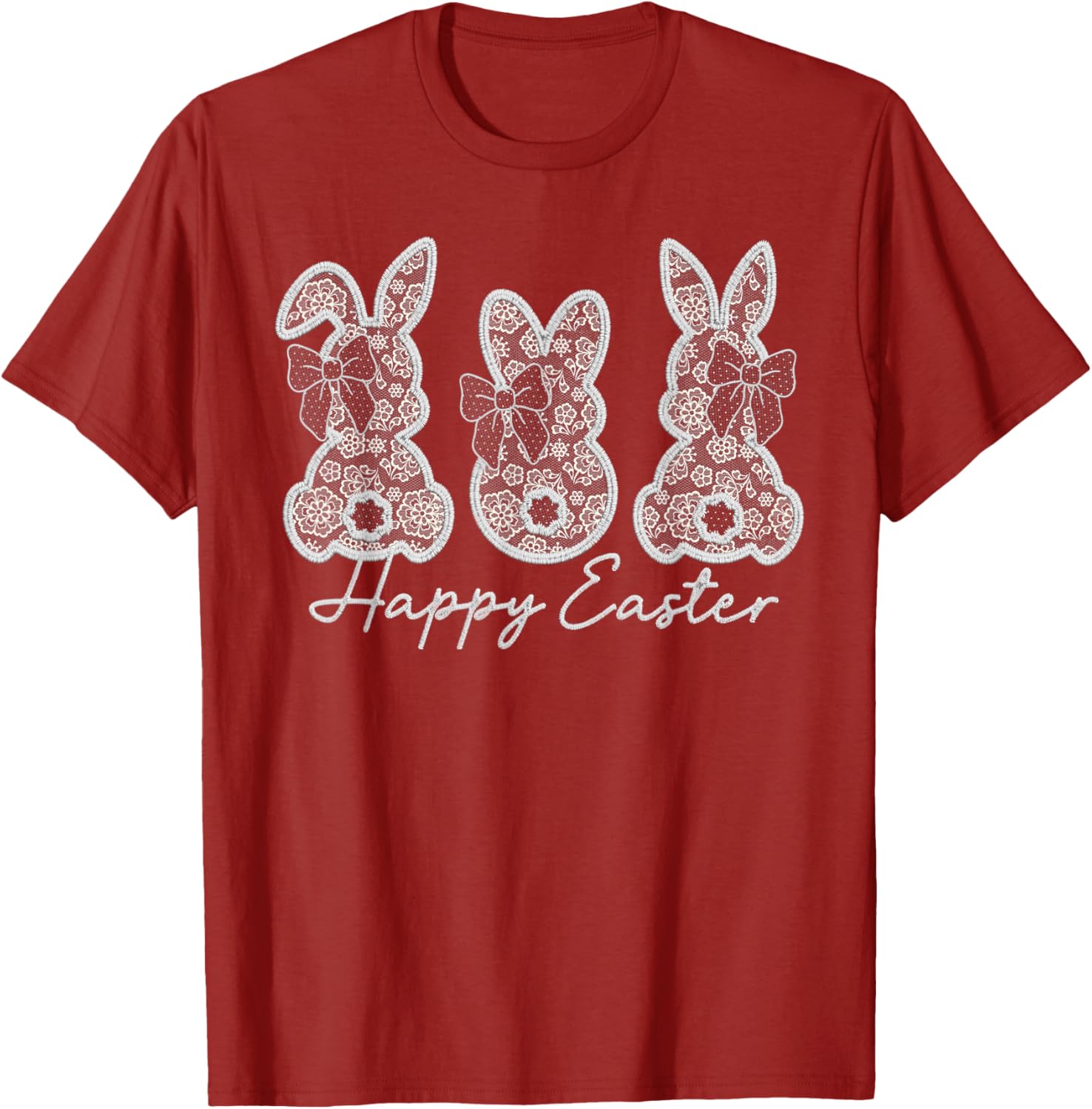 Happy Easter Bunny Spring Hunt Eggs Rabbit Cute Coquette Bow T-Shirt