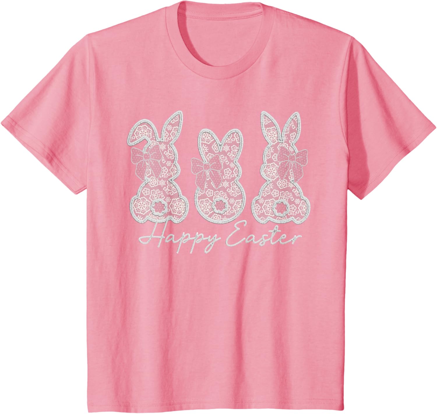 Happy Easter Bunny Spring Hunt Eggs Rabbit Cute Coquette Bow T-Shirt