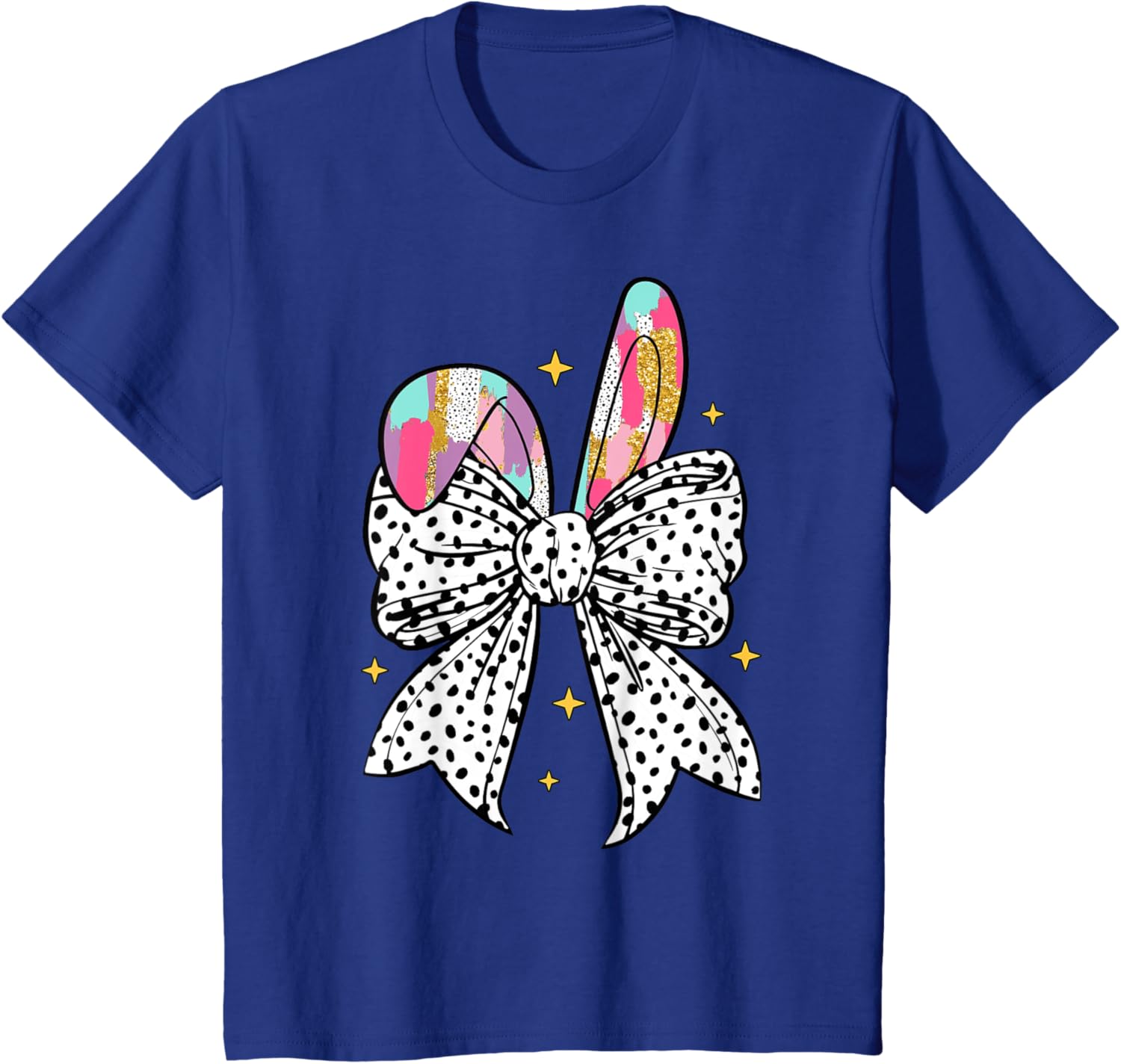 Happy Easter Cute Bunny Coquette Bow Sparkling Easter Girl T-Shirt