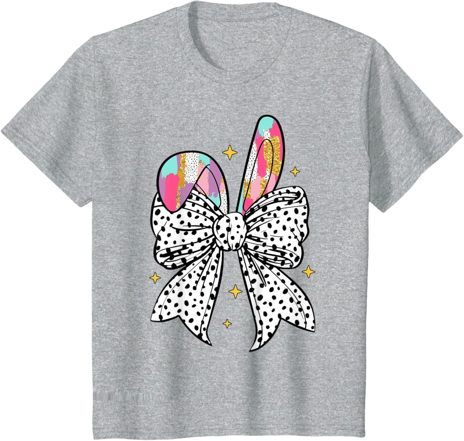 Happy Easter Cute Bunny Coquette Bow Sparkling Easter Girl T-Shirt