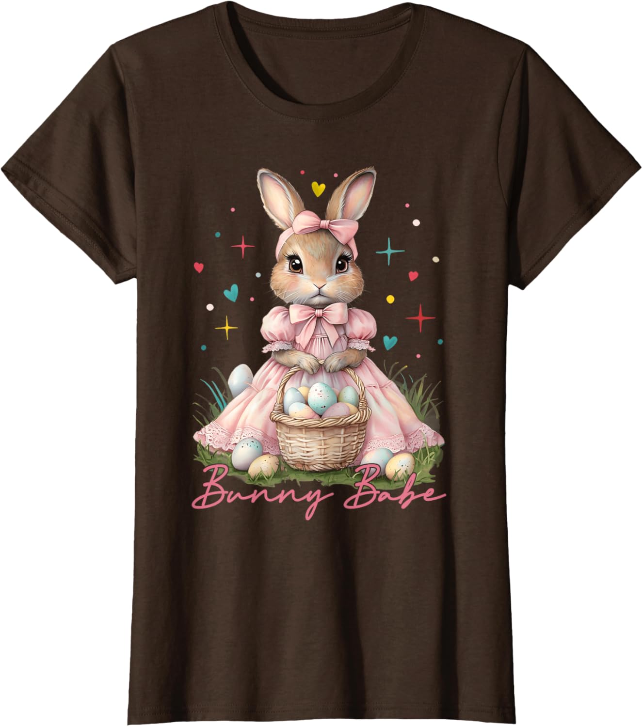 Happy Easter Cute Bunny Rabbit Bunny Babe Coquette Bow Girly T-Shirt