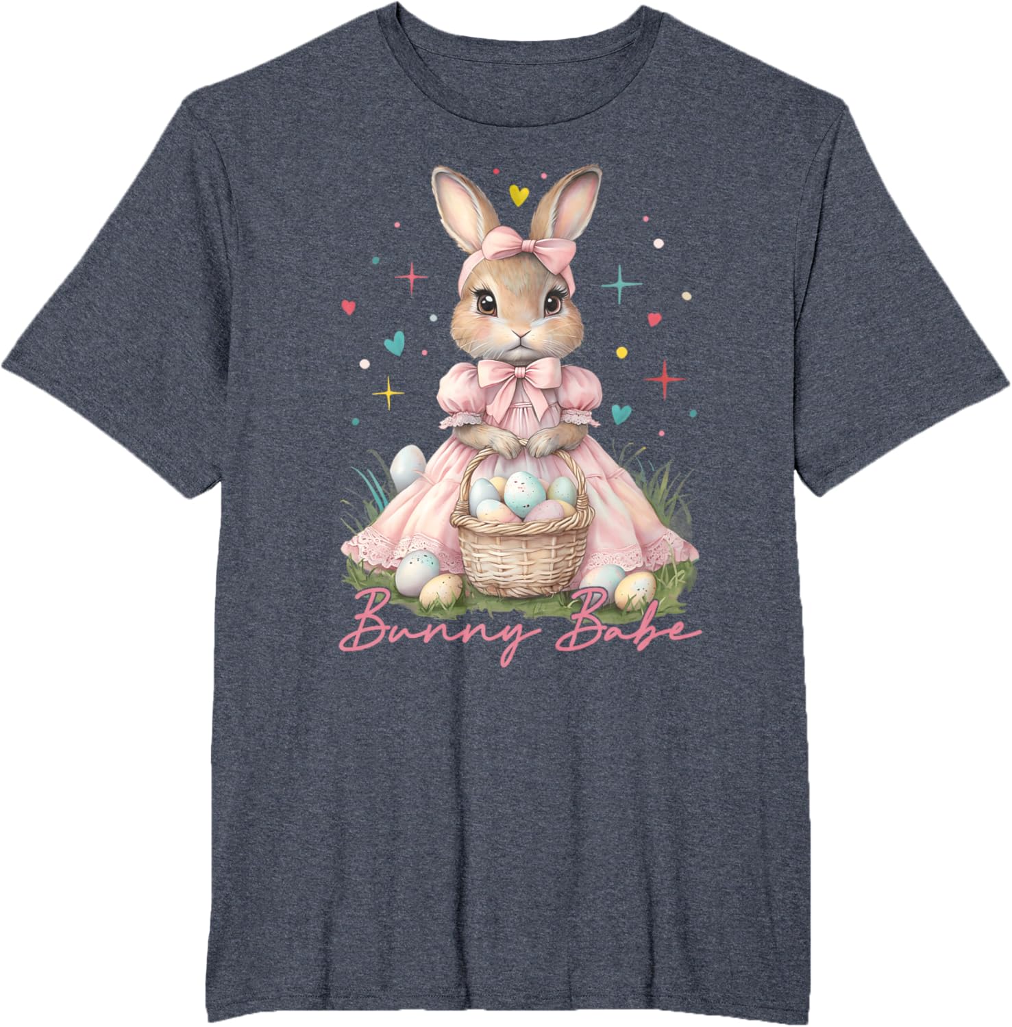 Happy Easter Cute Bunny Rabbit Bunny Babe Coquette Bow Girly T-Shirt