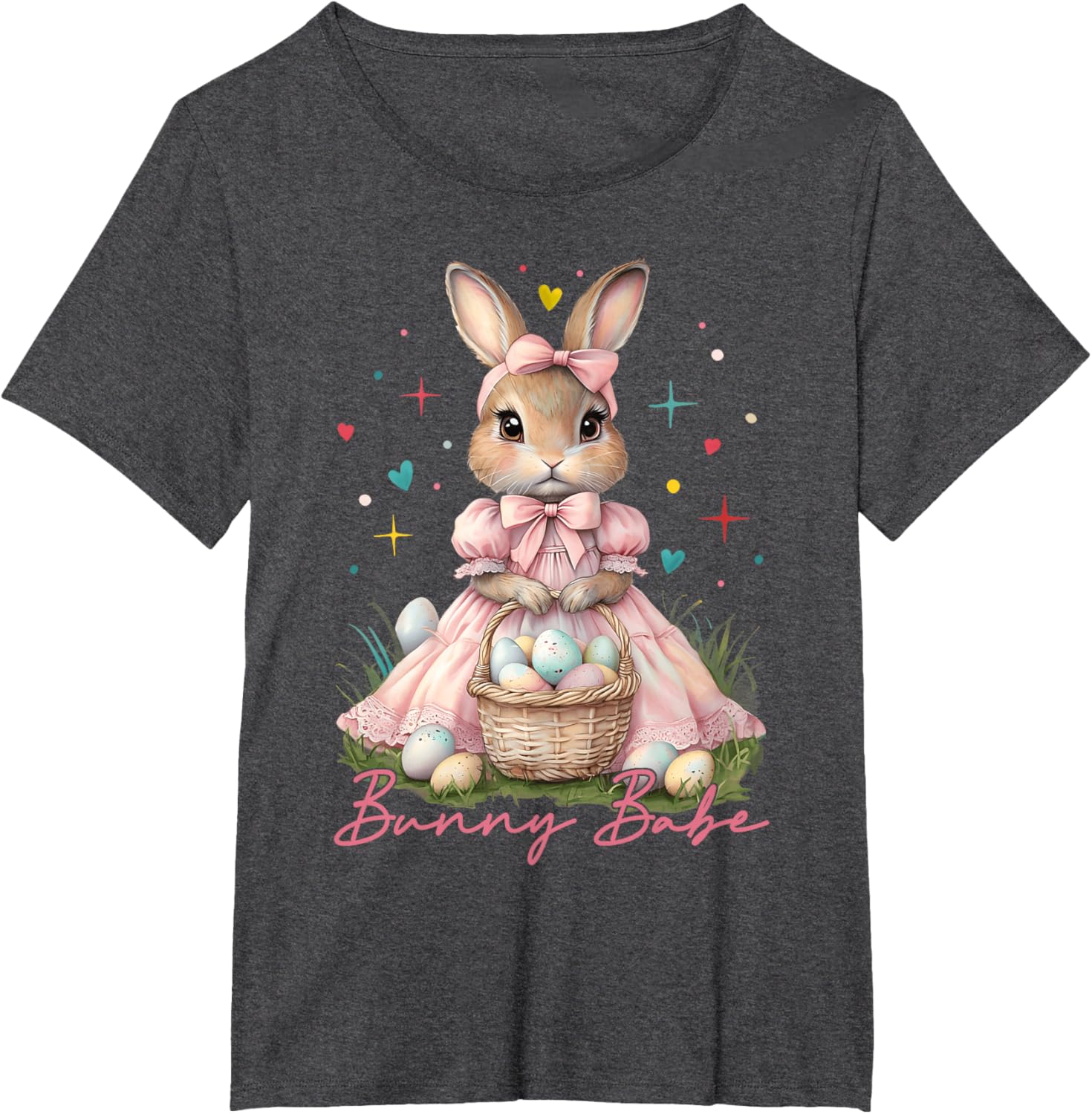 Happy Easter Cute Bunny Rabbit Bunny Babe Coquette Bow Girly T-Shirt