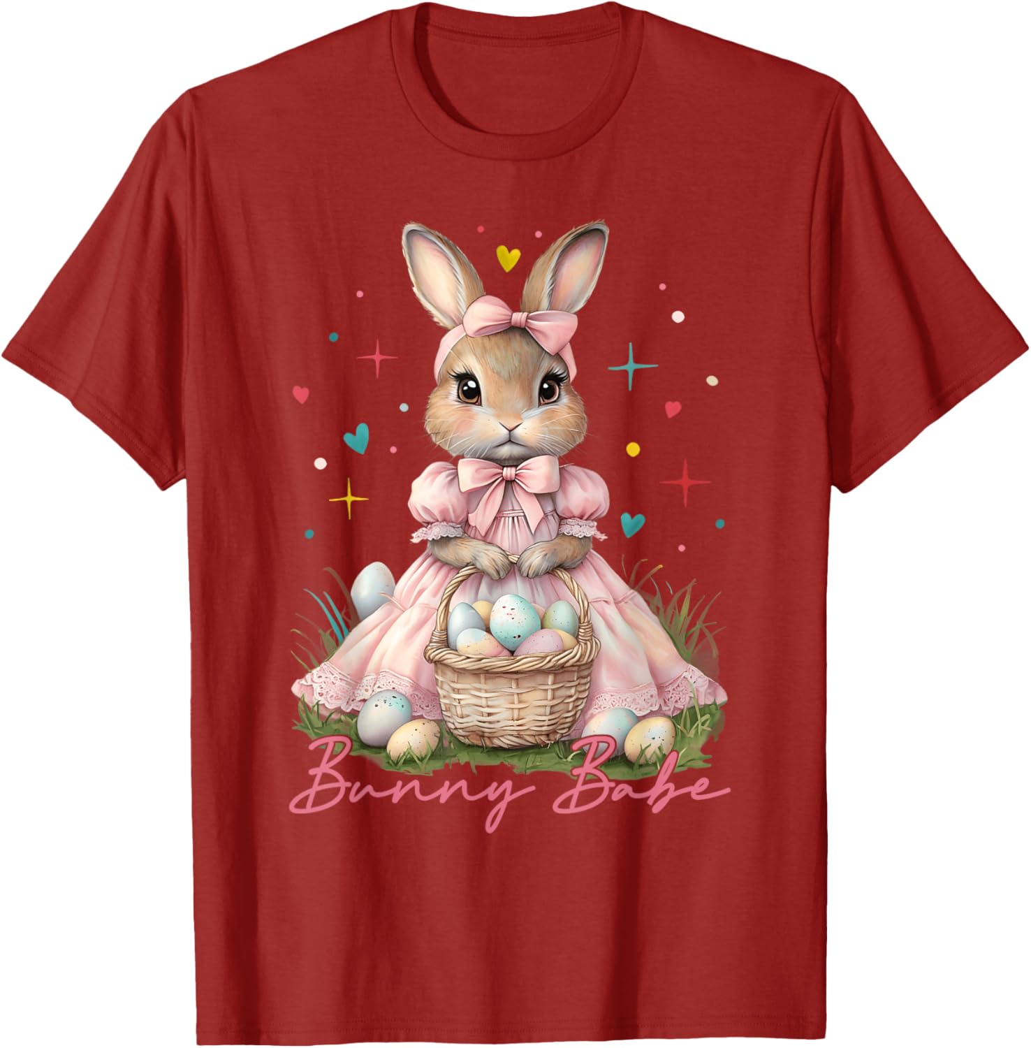 Happy Easter Cute Bunny Rabbit Bunny Babe Coquette Bow Girly T-Shirt