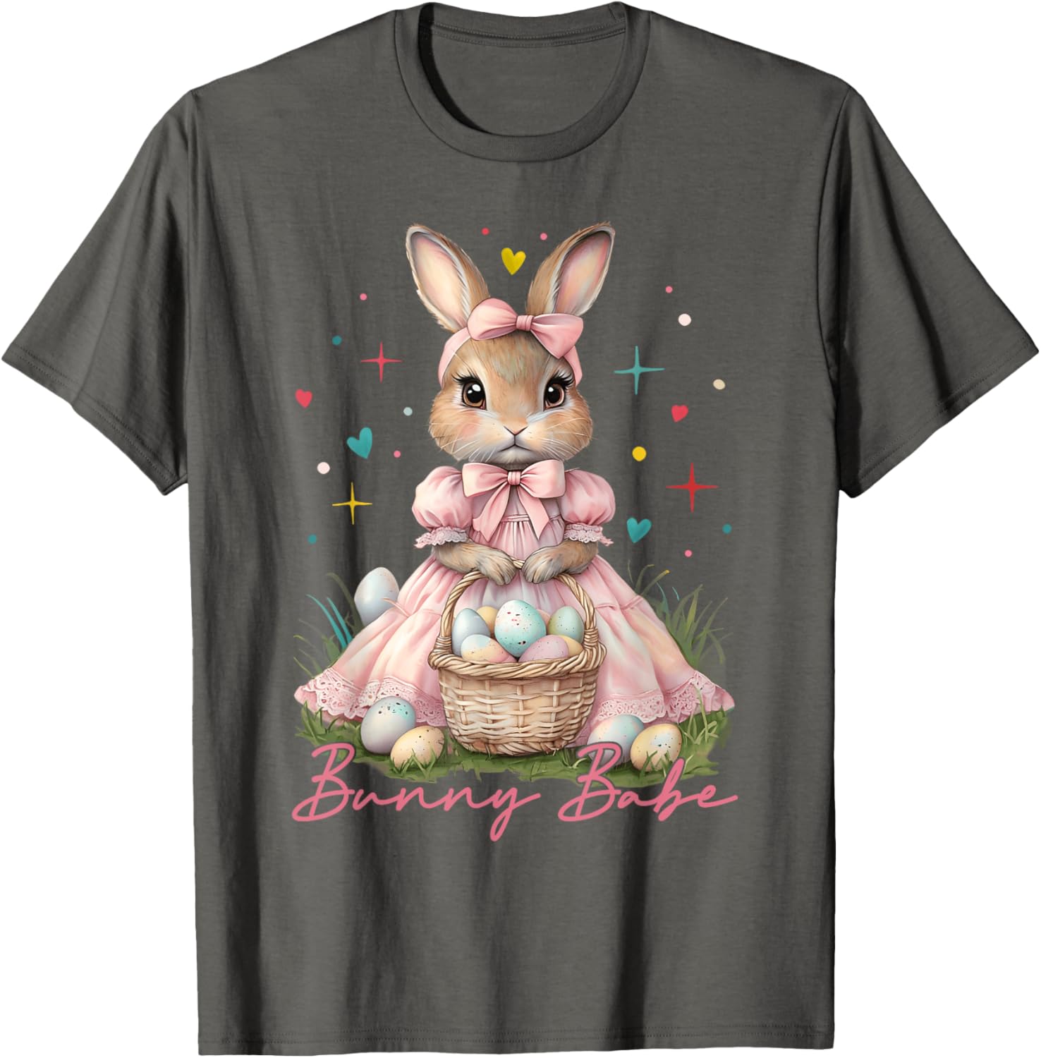 Happy Easter Cute Bunny Rabbit Bunny Babe Coquette Bow Girly T-Shirt