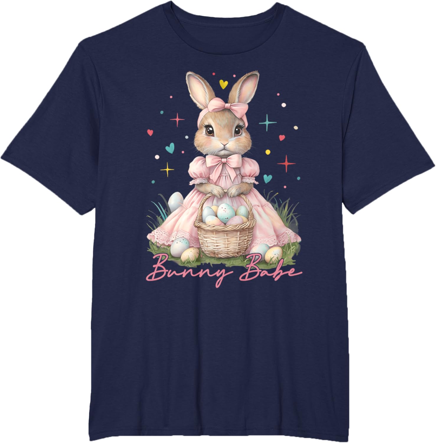 Happy Easter Cute Bunny Rabbit Bunny Babe Coquette Bow Girly T-Shirt