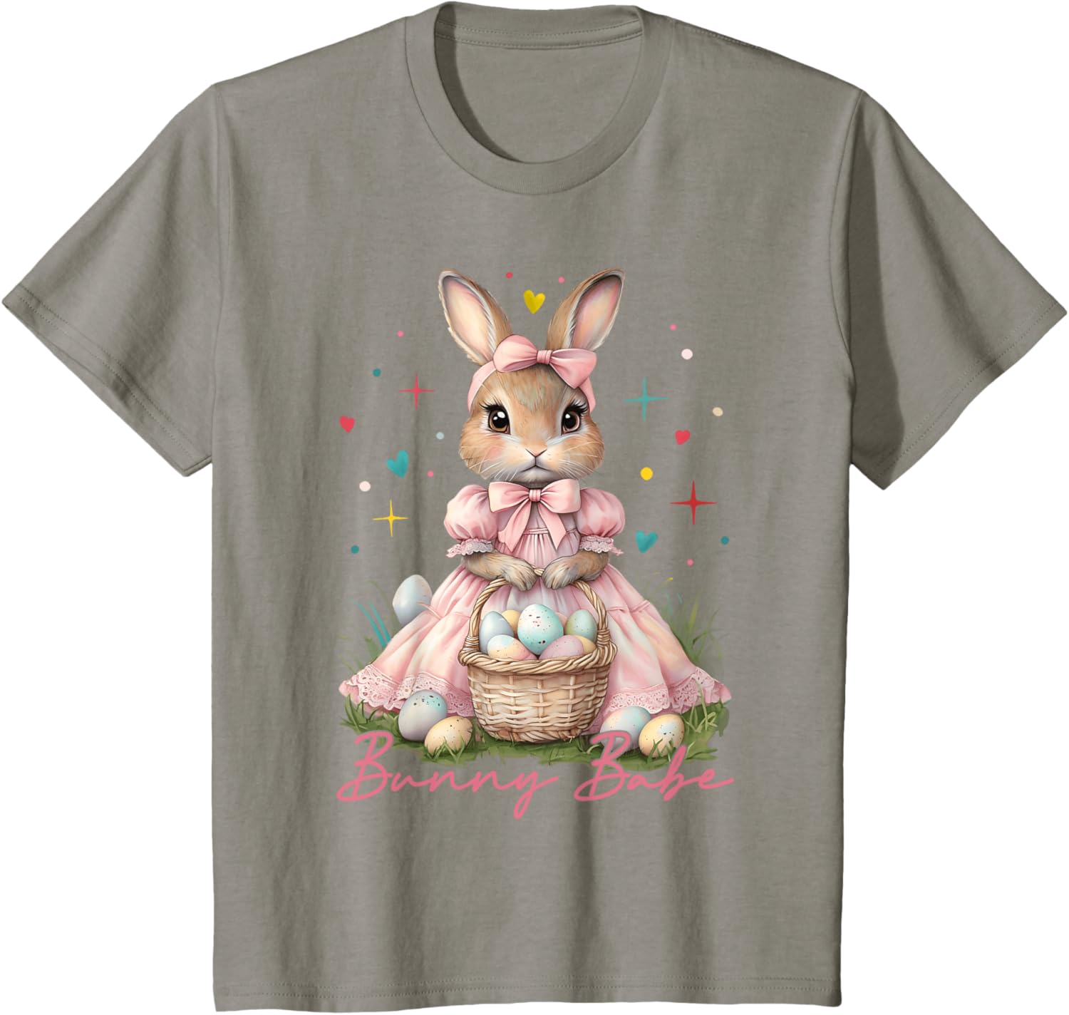 Happy Easter Cute Bunny Rabbit Bunny Babe Coquette Bow Girly T-Shirt