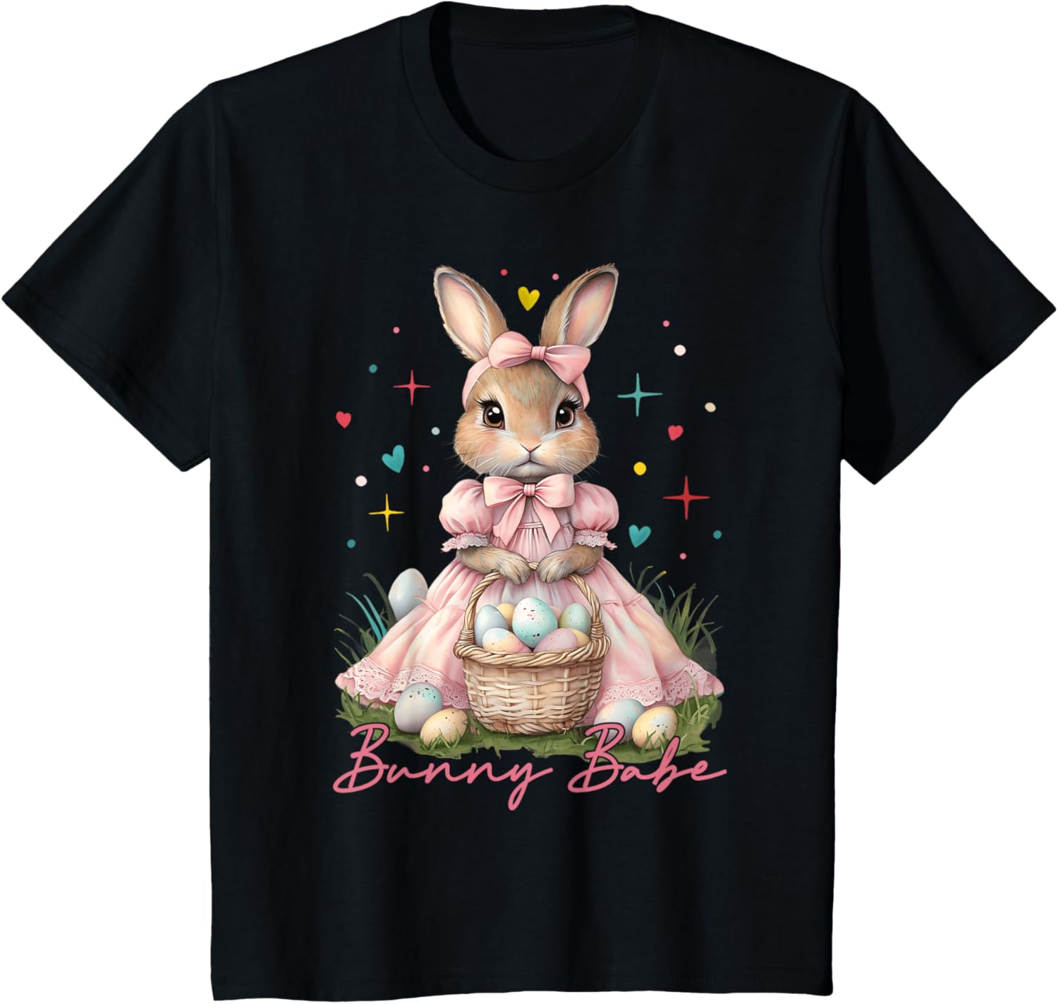 Happy Easter Cute Bunny Rabbit Bunny Babe Coquette Bow Girly T-Shirt