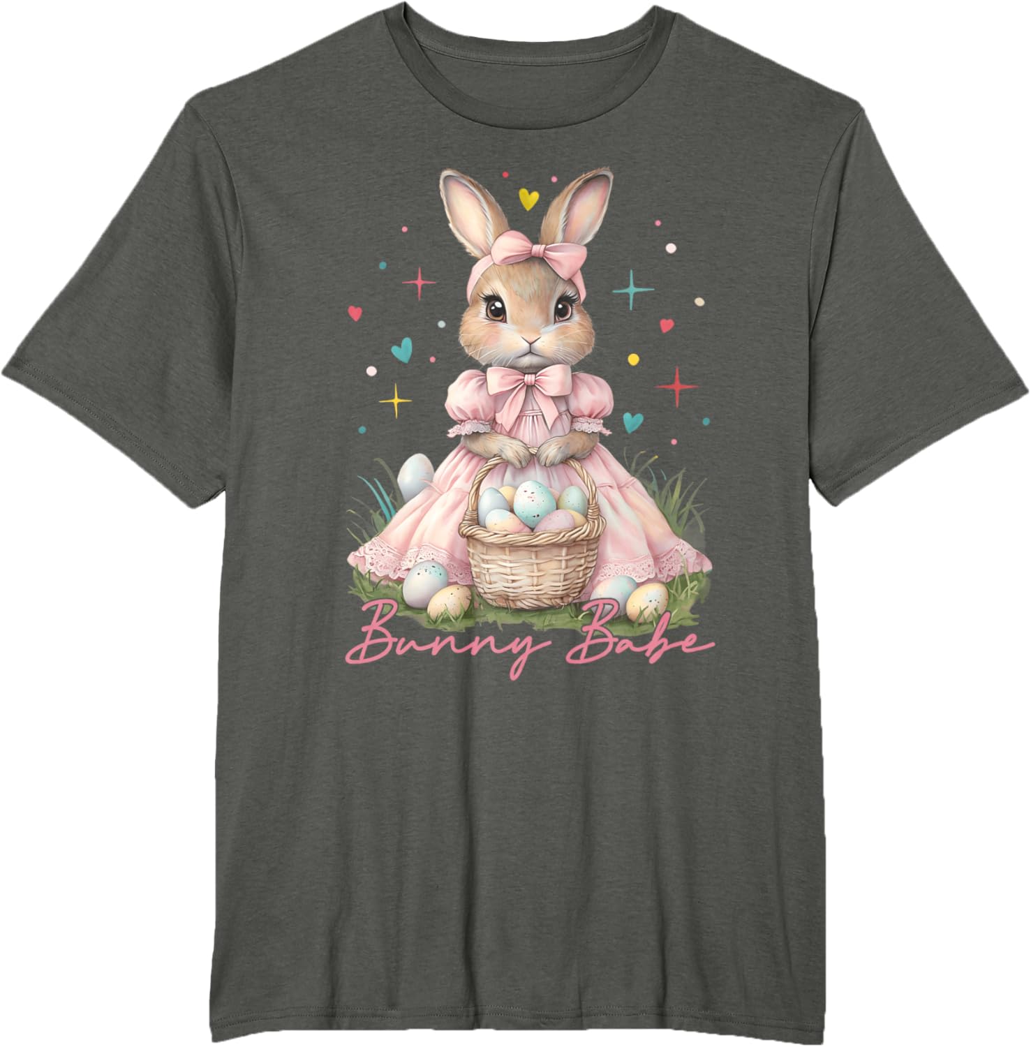 Happy Easter Cute Bunny Rabbit Bunny Babe Coquette Bow Girly T-Shirt