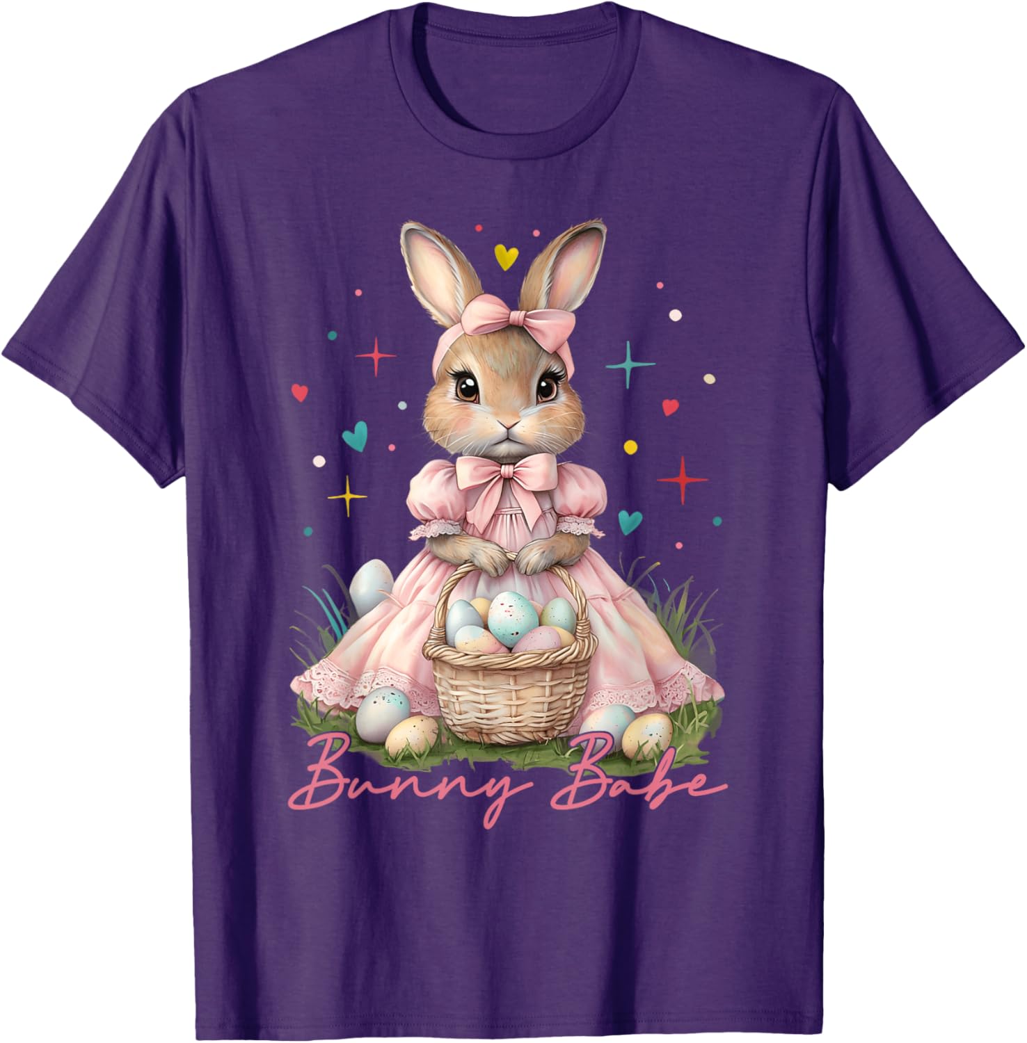 Happy Easter Cute Bunny Rabbit Bunny Babe Coquette Bow Girly T-Shirt