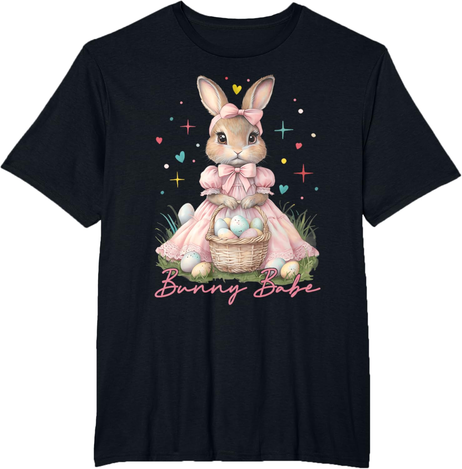 Happy Easter Cute Bunny Rabbit Bunny Babe Coquette Bow Girly T-Shirt