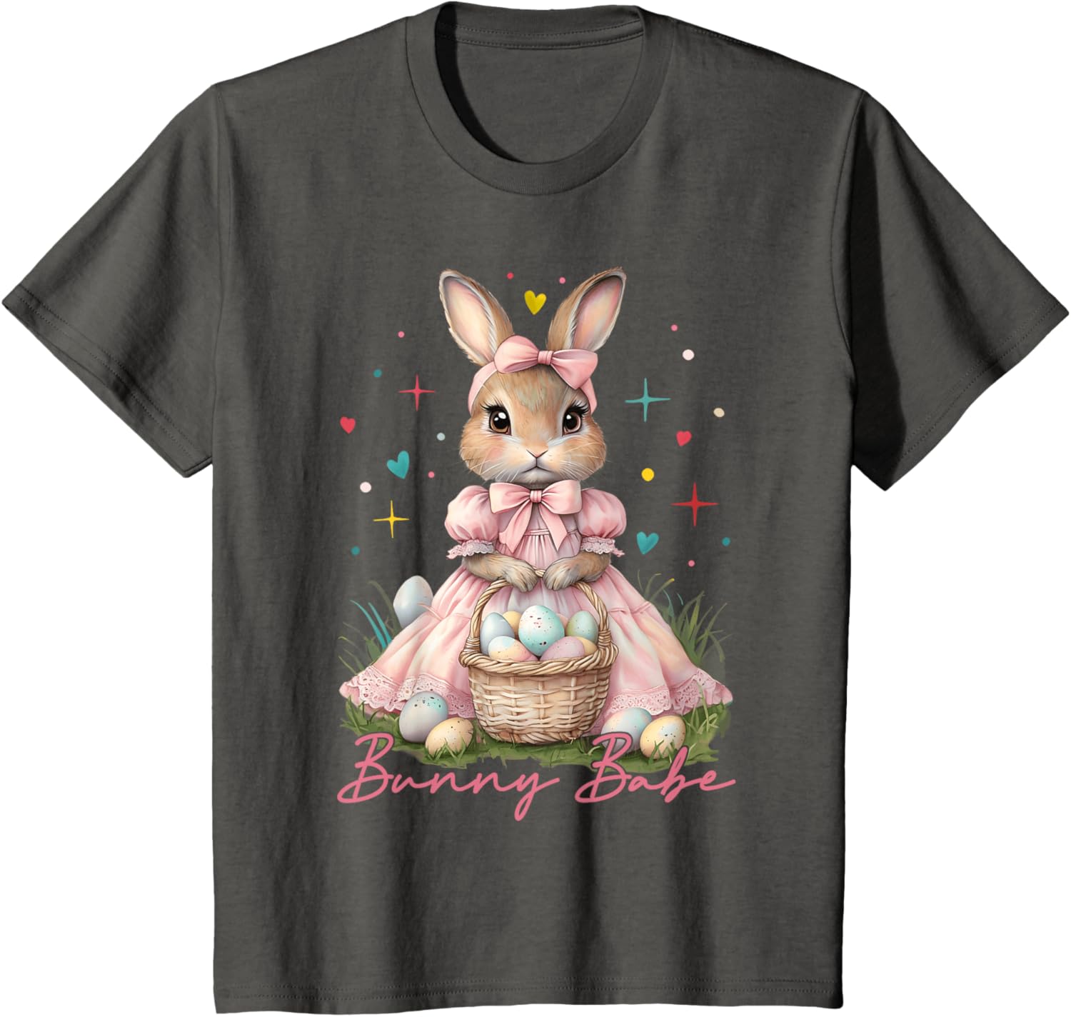 Happy Easter Cute Bunny Rabbit Bunny Babe Coquette Bow Girly T-Shirt