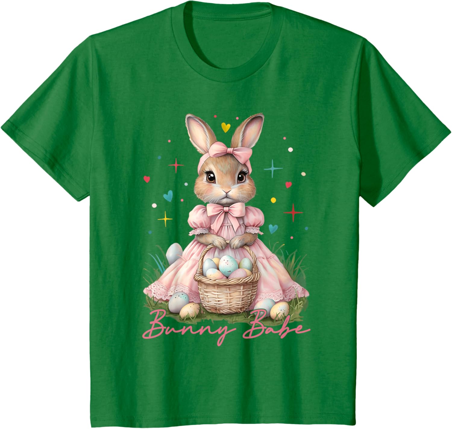 Happy Easter Cute Bunny Rabbit Bunny Babe Coquette Bow Girly T-Shirt