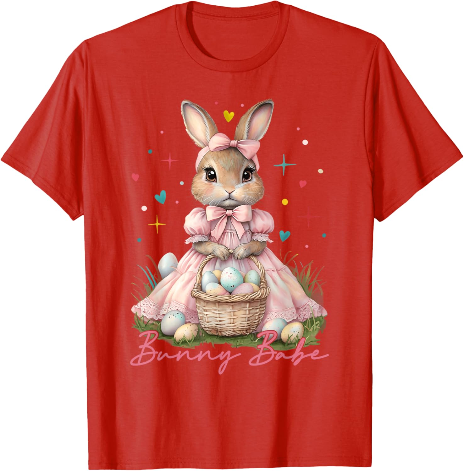 Happy Easter Cute Bunny Rabbit Bunny Babe Coquette Bow Girly T-Shirt