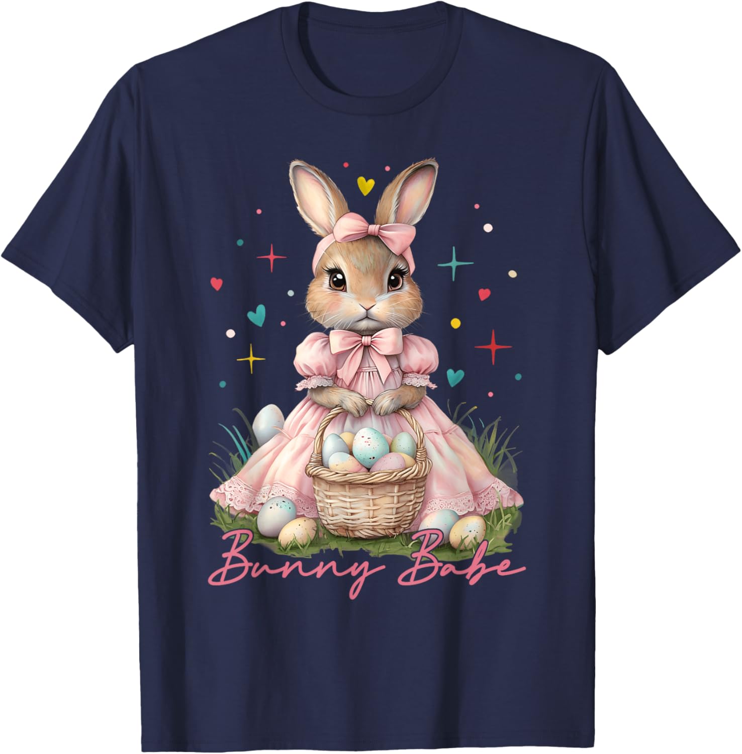 Happy Easter Cute Bunny Rabbit Bunny Babe Coquette Bow Girly T-Shirt