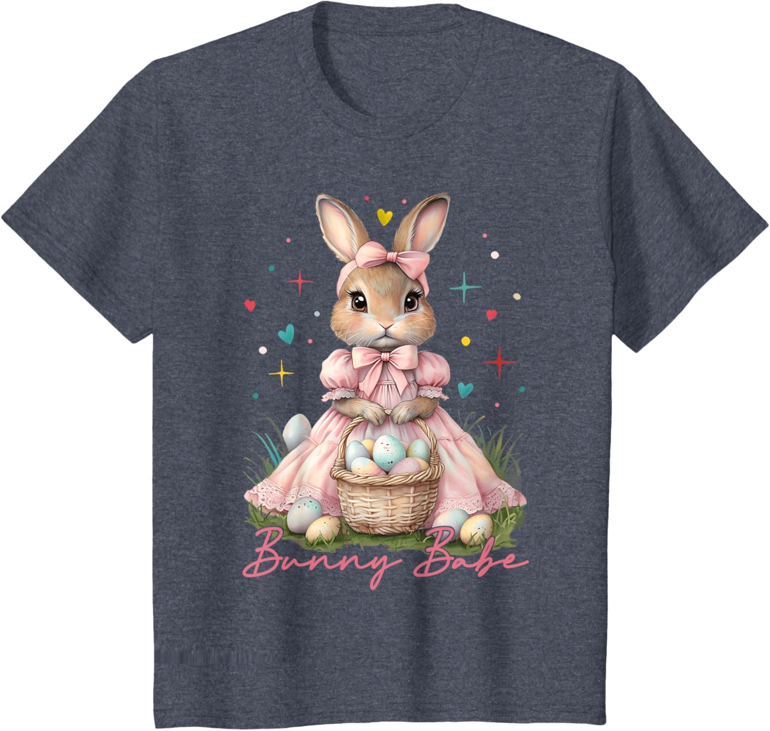 Happy Easter Cute Bunny Rabbit Bunny Babe Coquette Bow Girly T-Shirt