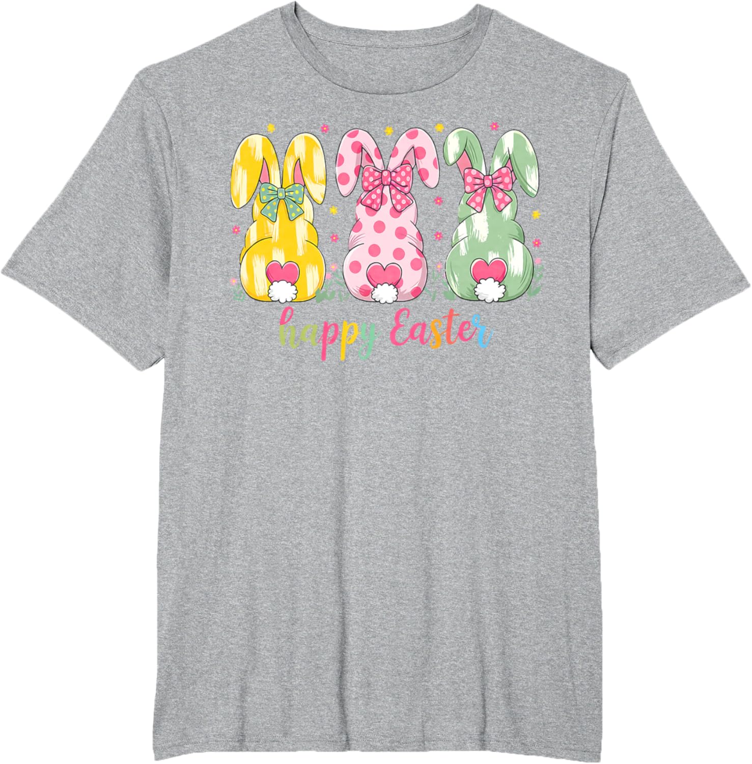 Happy Easter Cute Pink Coquette Bow Flower Bunny Rabbit T-Shirt