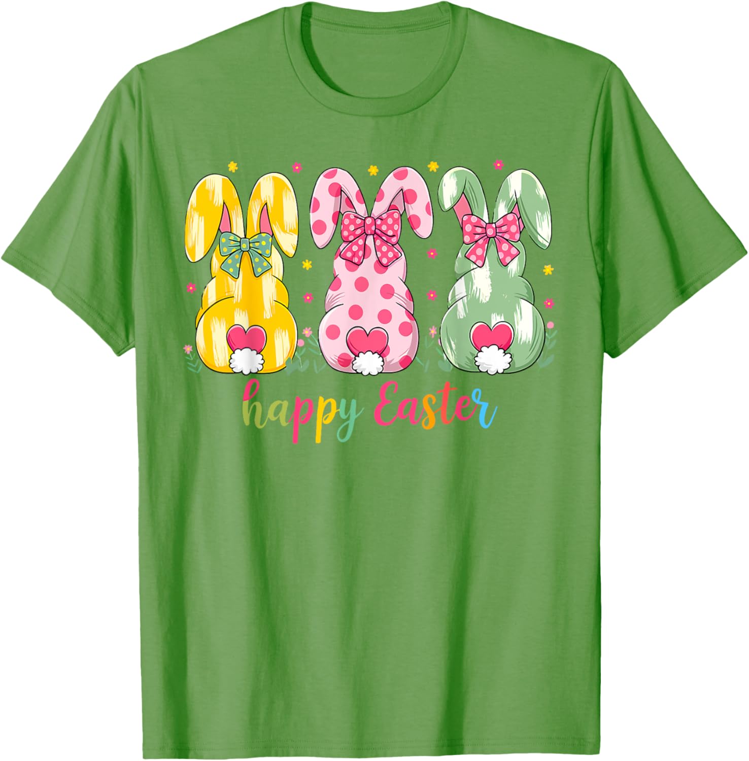 Happy Easter Cute Pink Coquette Bow Flower Bunny Rabbit T-Shirt