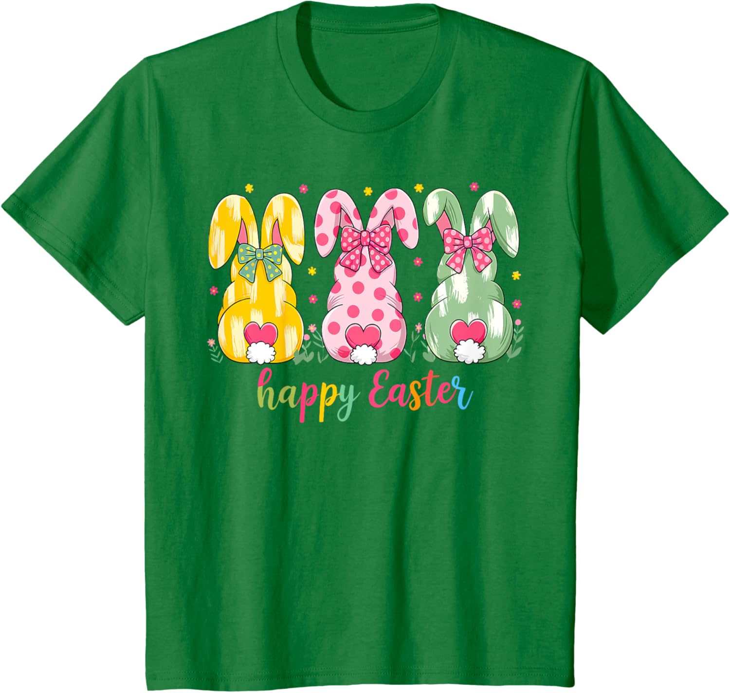 Happy Easter Cute Pink Coquette Bow Flower Bunny Rabbit T-Shirt