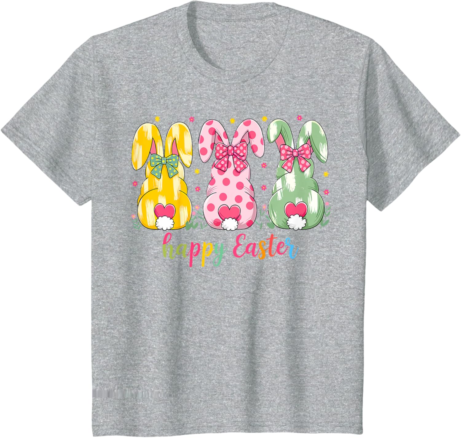 Happy Easter Cute Pink Coquette Bow Flower Bunny Rabbit T-Shirt